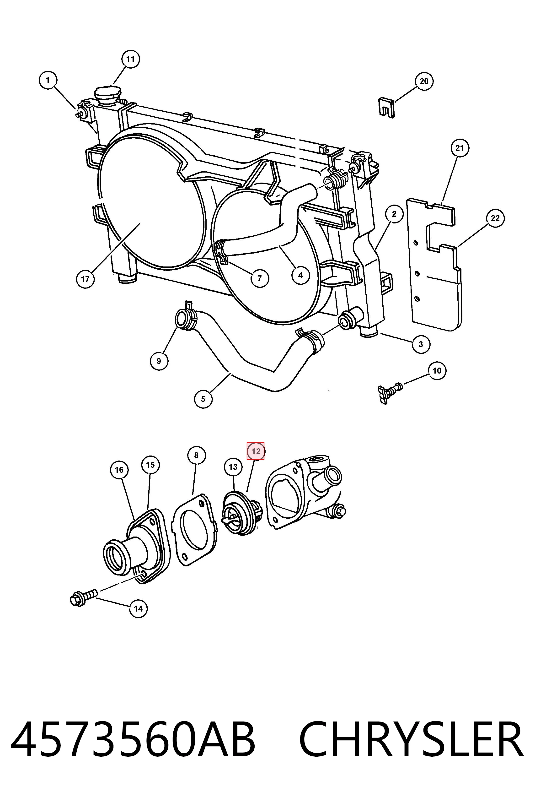 Termostato 4573560AB CHRYSLER