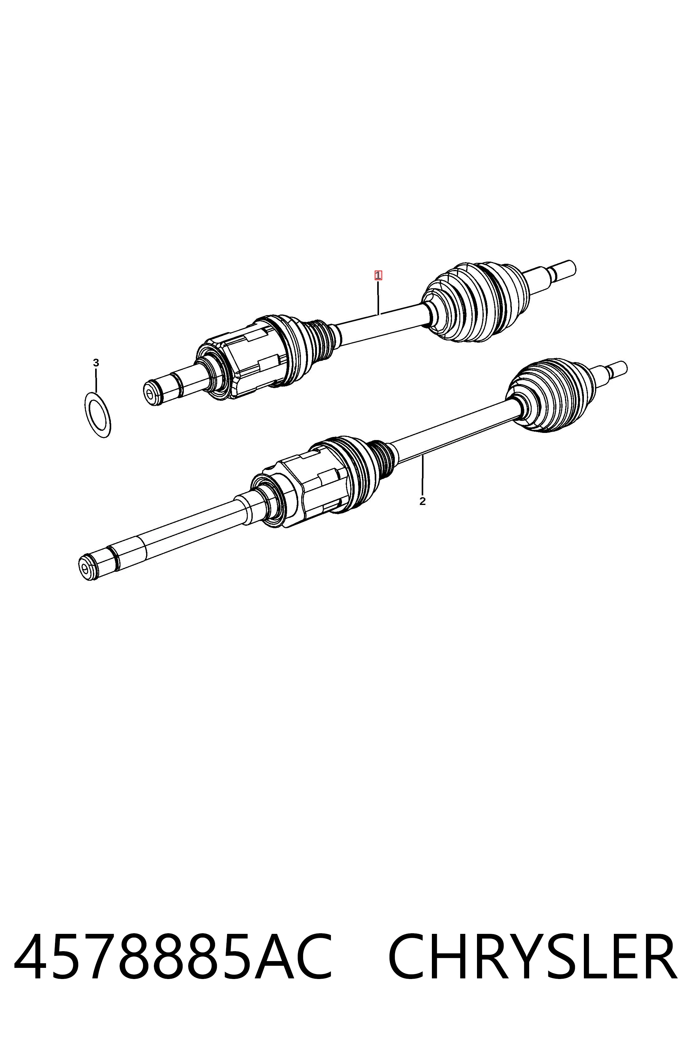 Semieje delantero izquierdo 4578885AC CHRYSLER