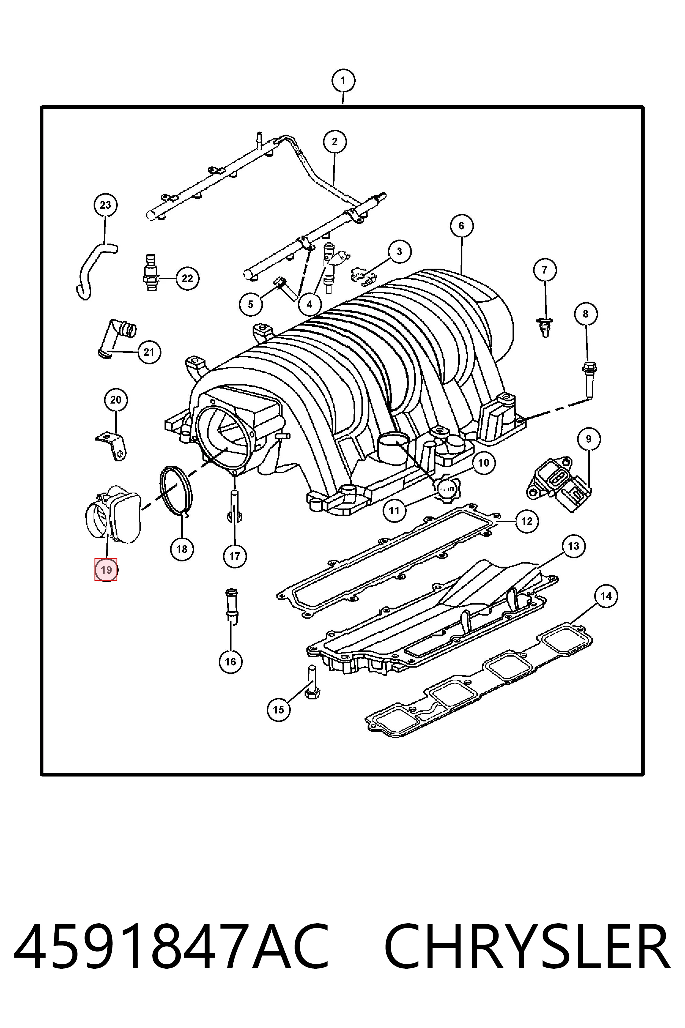 4591847AC Chrysler Mariposa de admisión