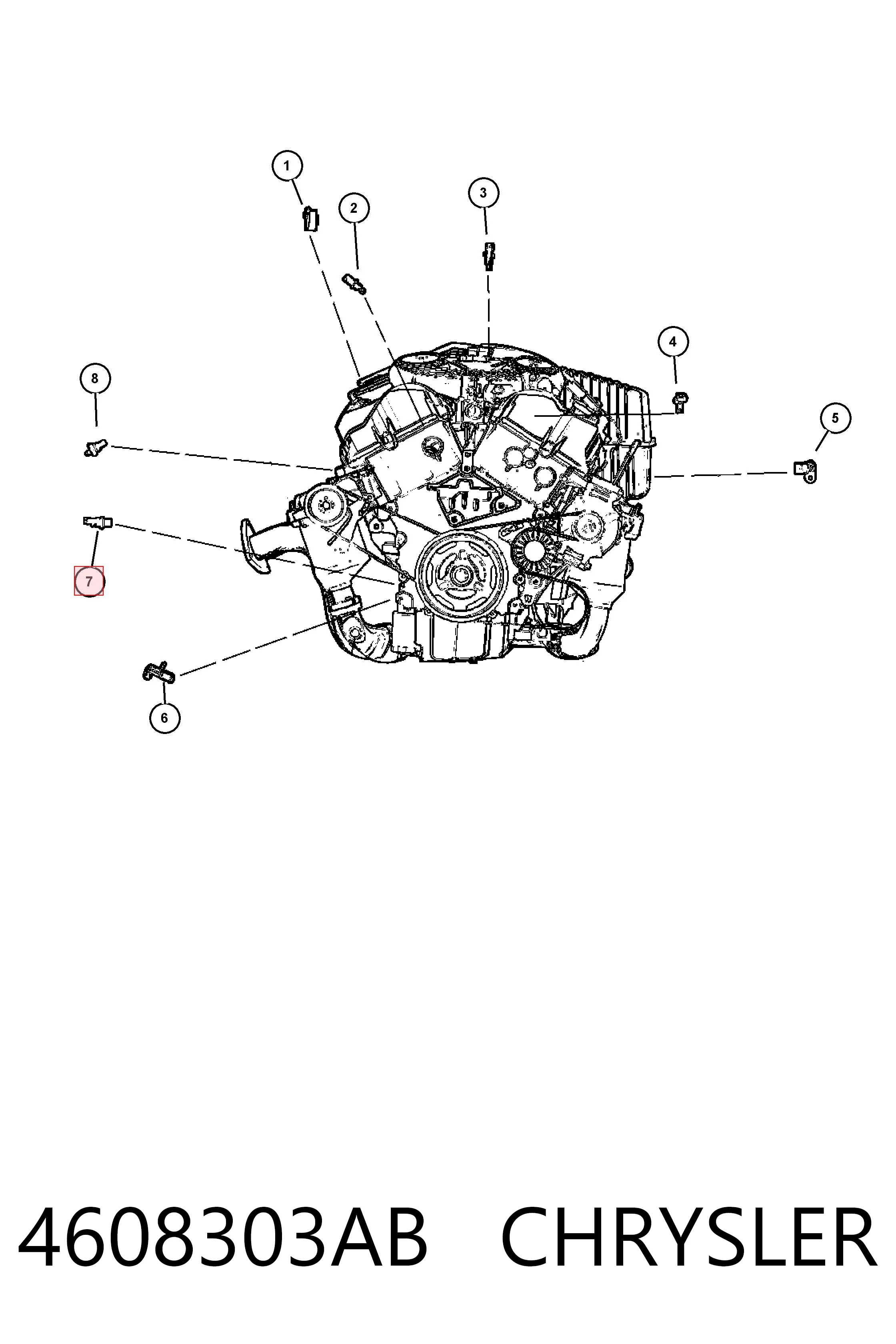 4608303AB Chrysler Indicador de presión del aceite