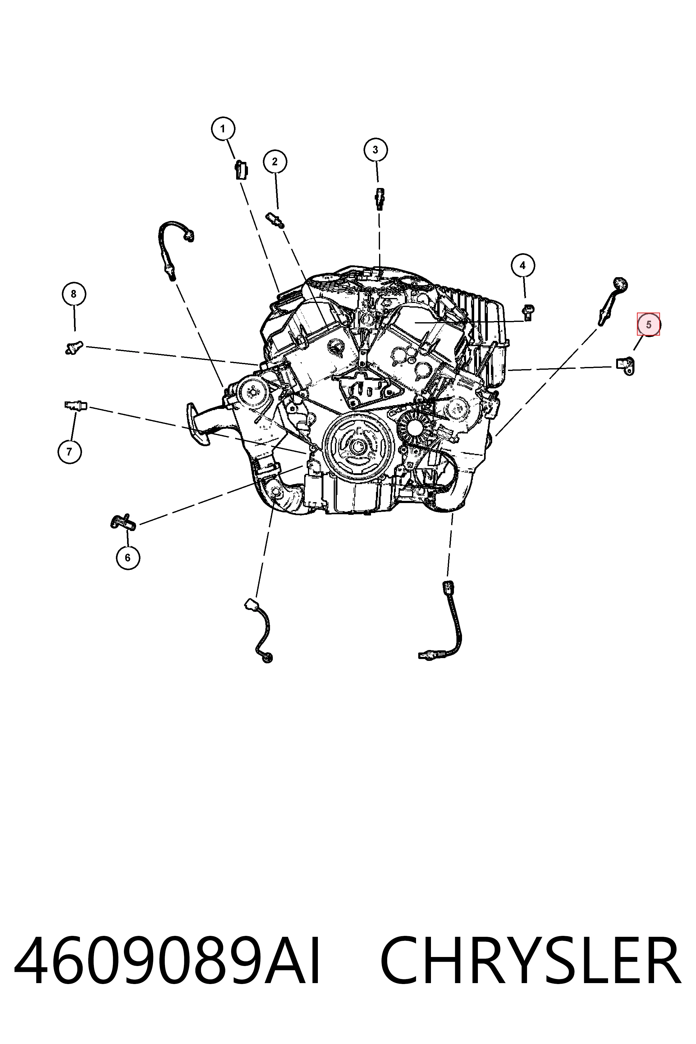 Sensor de posición del árbol de levas 4609089AI CHRYSLER