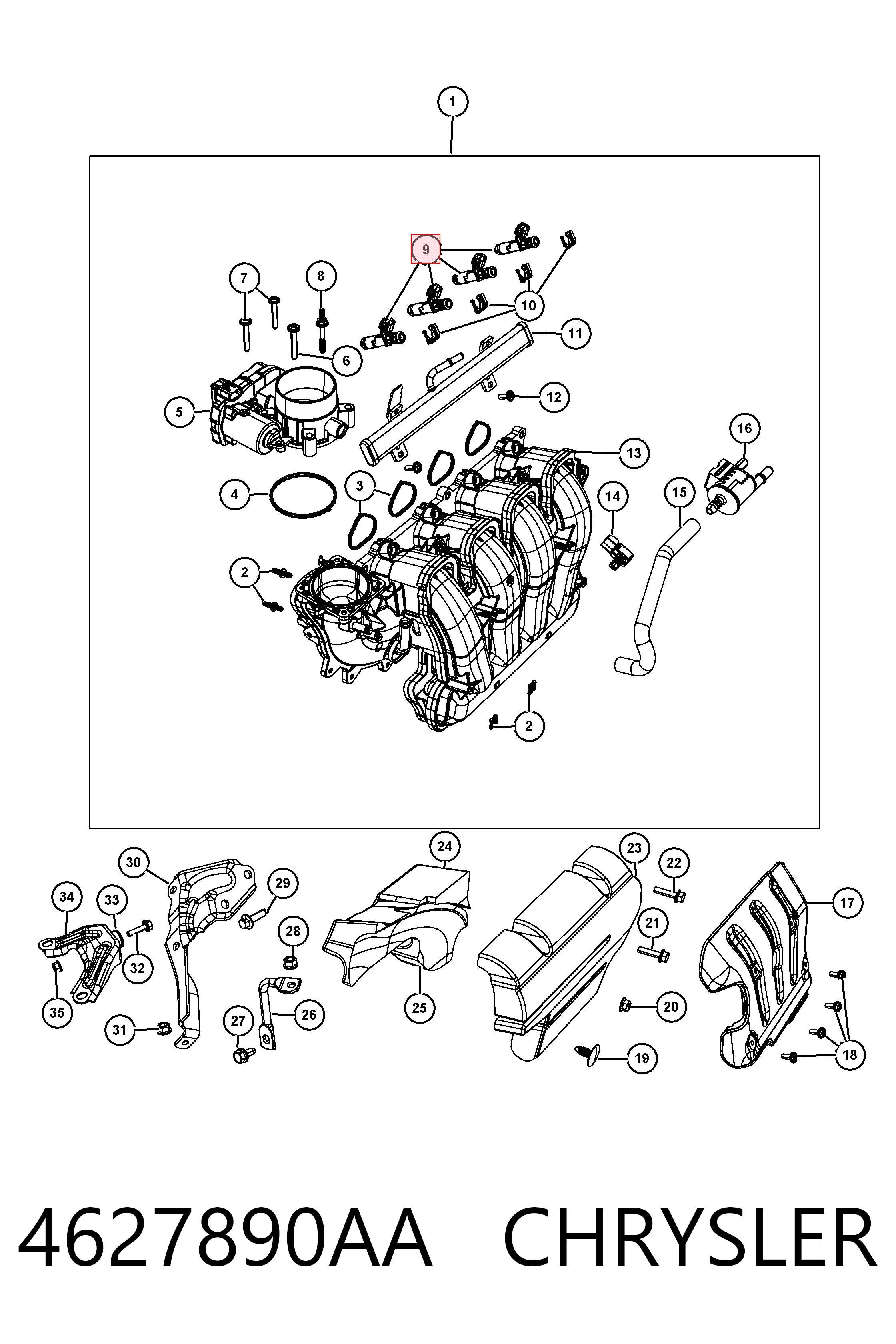 4627890AA Chrysler Inyector de combustible