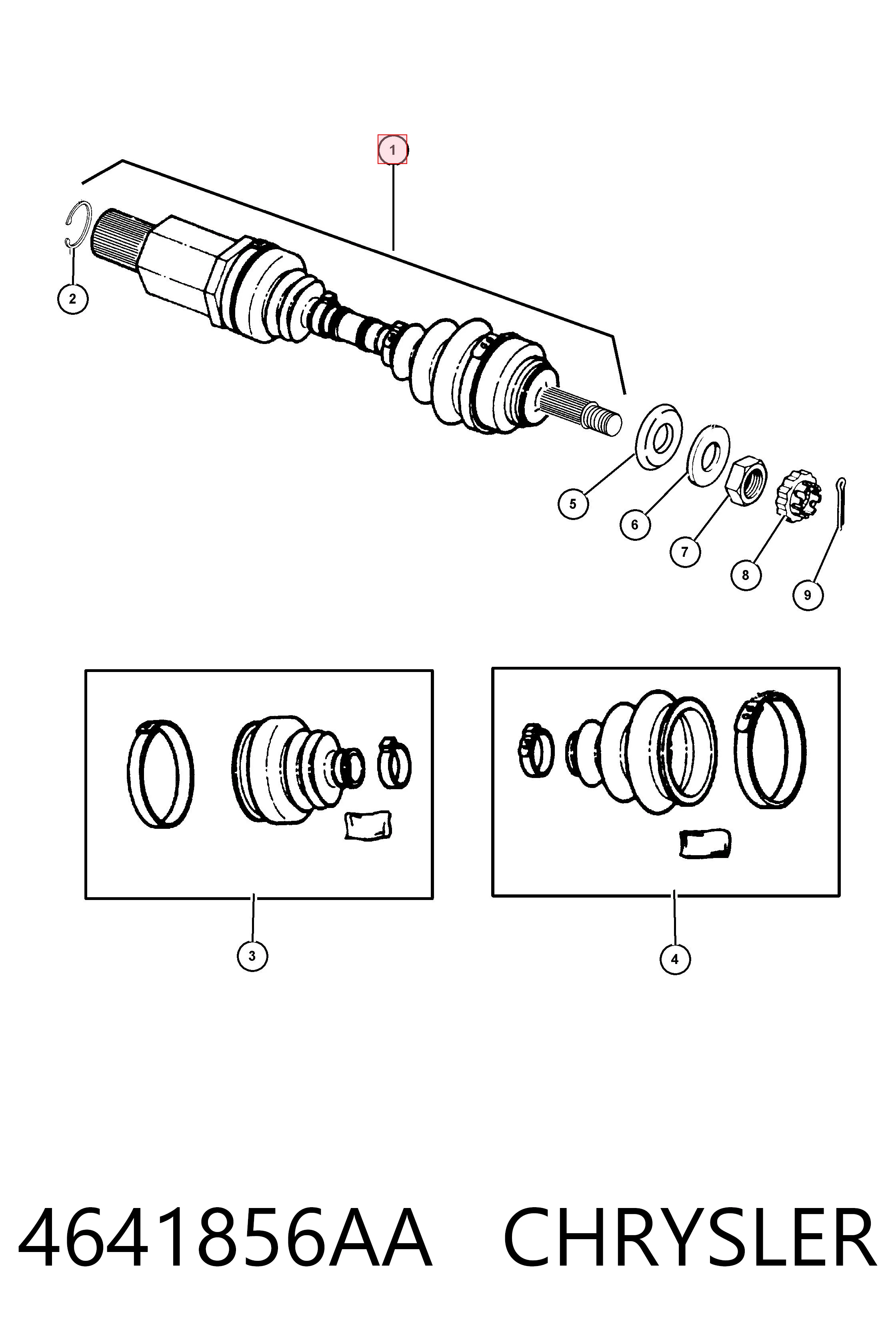 4641856AA Chrysler Semieje delantero derecho