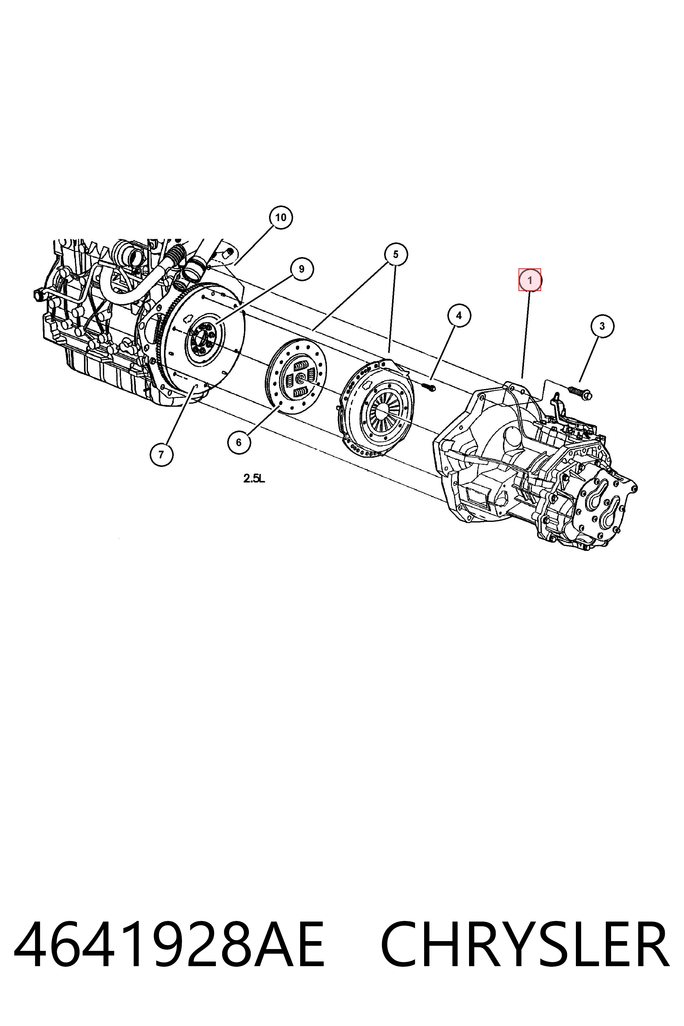 Caja de cambios manual completa 4641928AE CHRYSLER