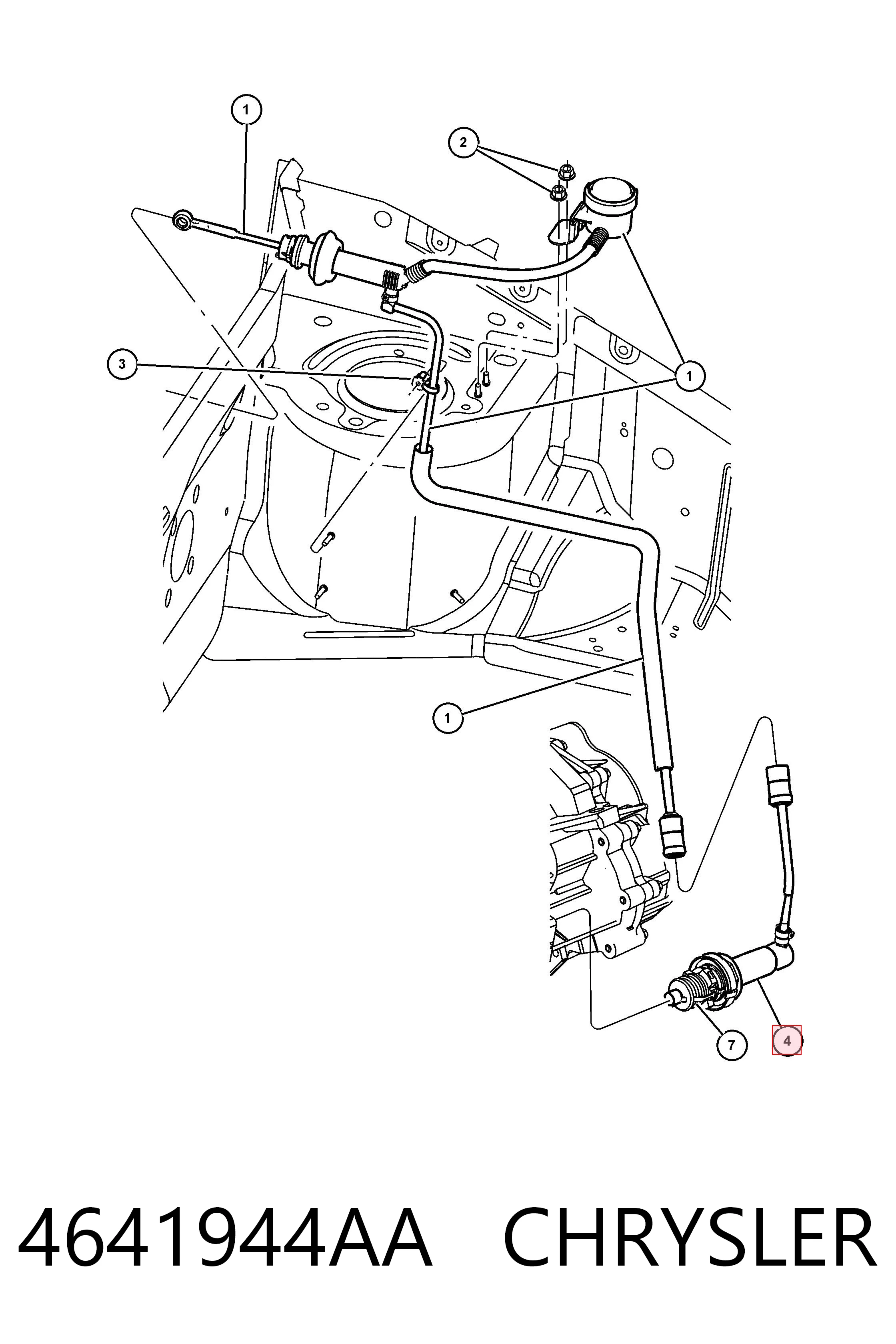 Bombin de embrague K04641944AA Fiat/Alfa/Lancia