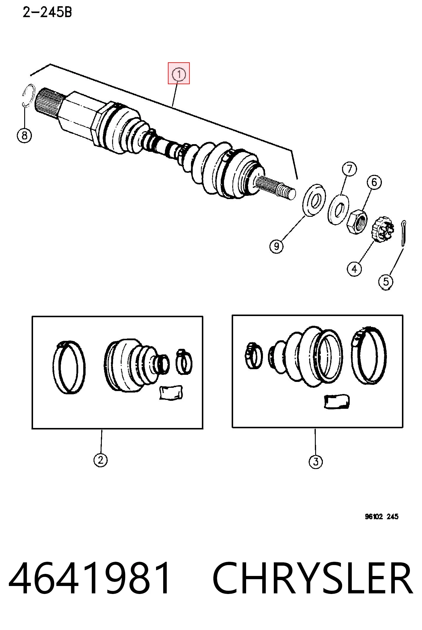 4641981 Chrysler Semieje delantero izquierdo