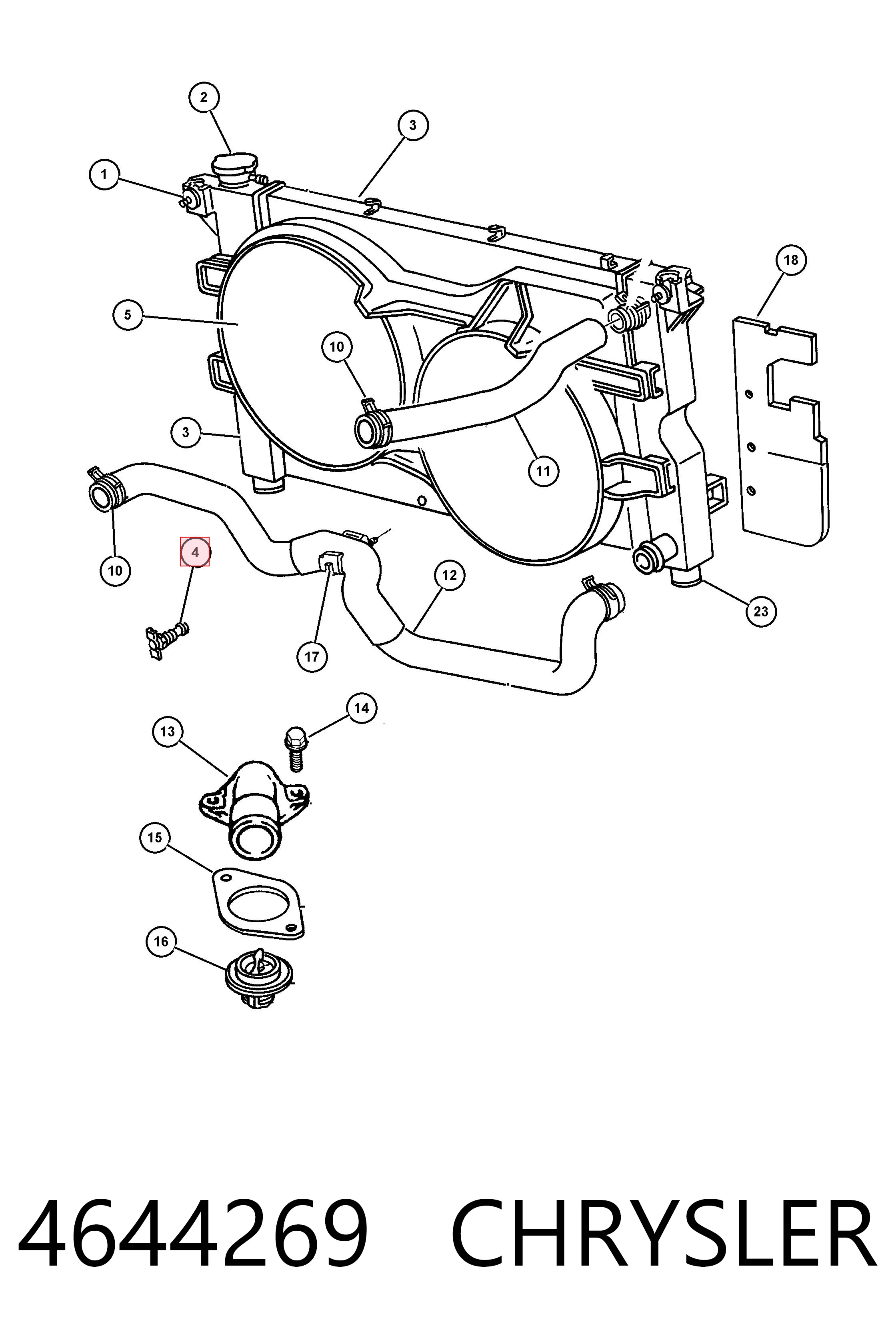 4644269 Chrysler Refrigeración del motor