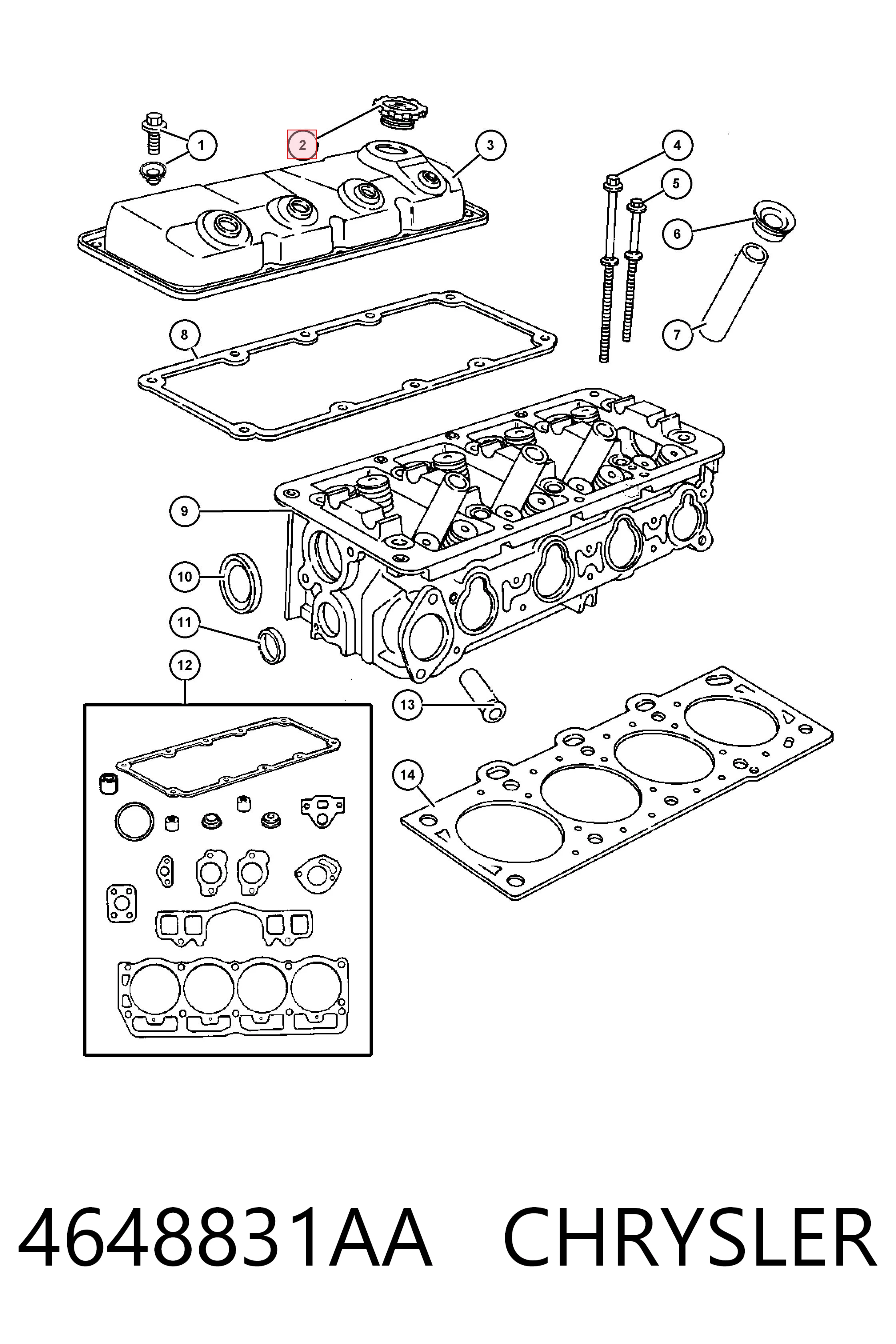 53010654AA Mitsubishi Tapa, tubuladura de relleno de aceite