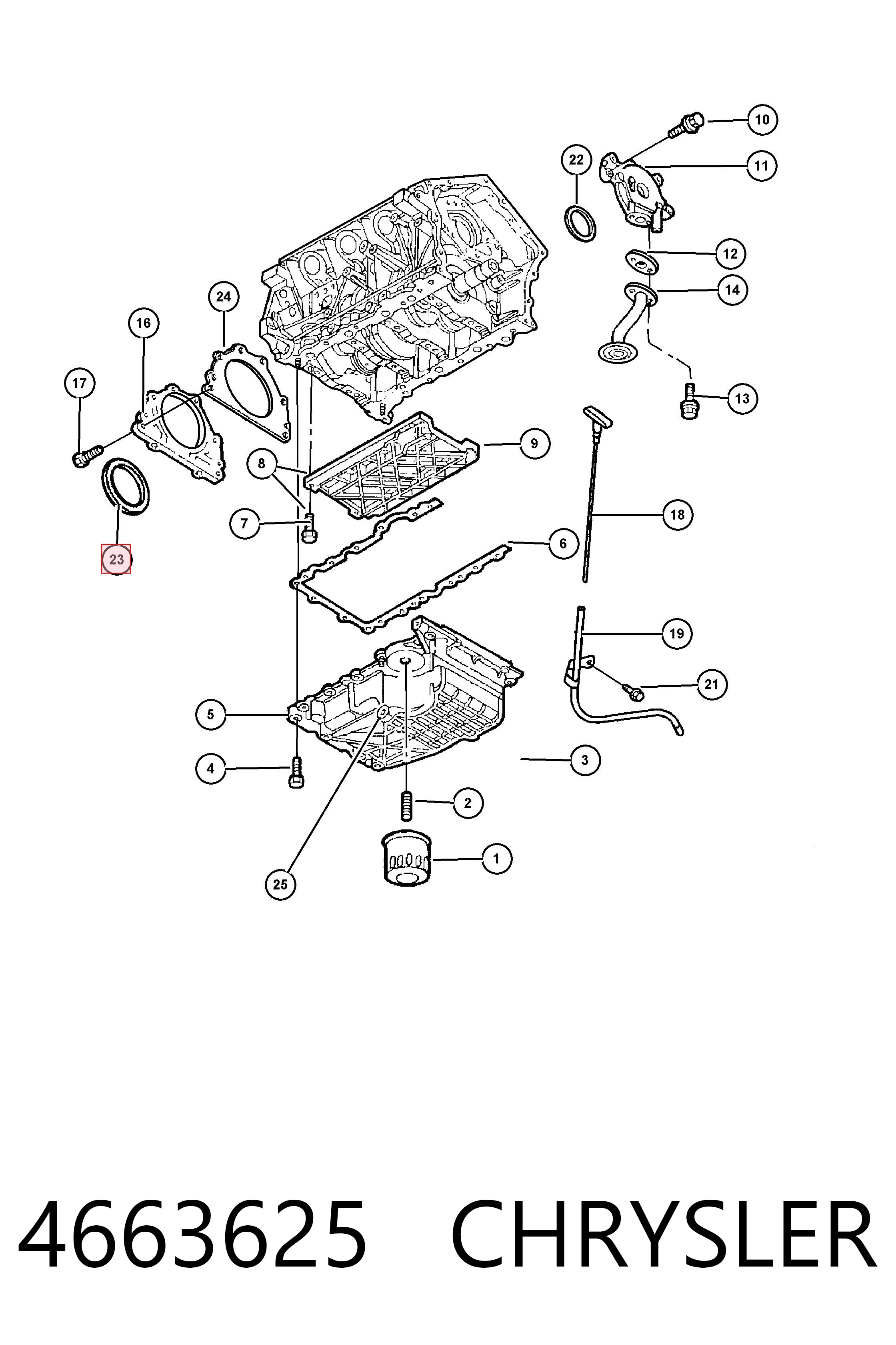 4663625 Chrysler Anillo retén cigüeñal