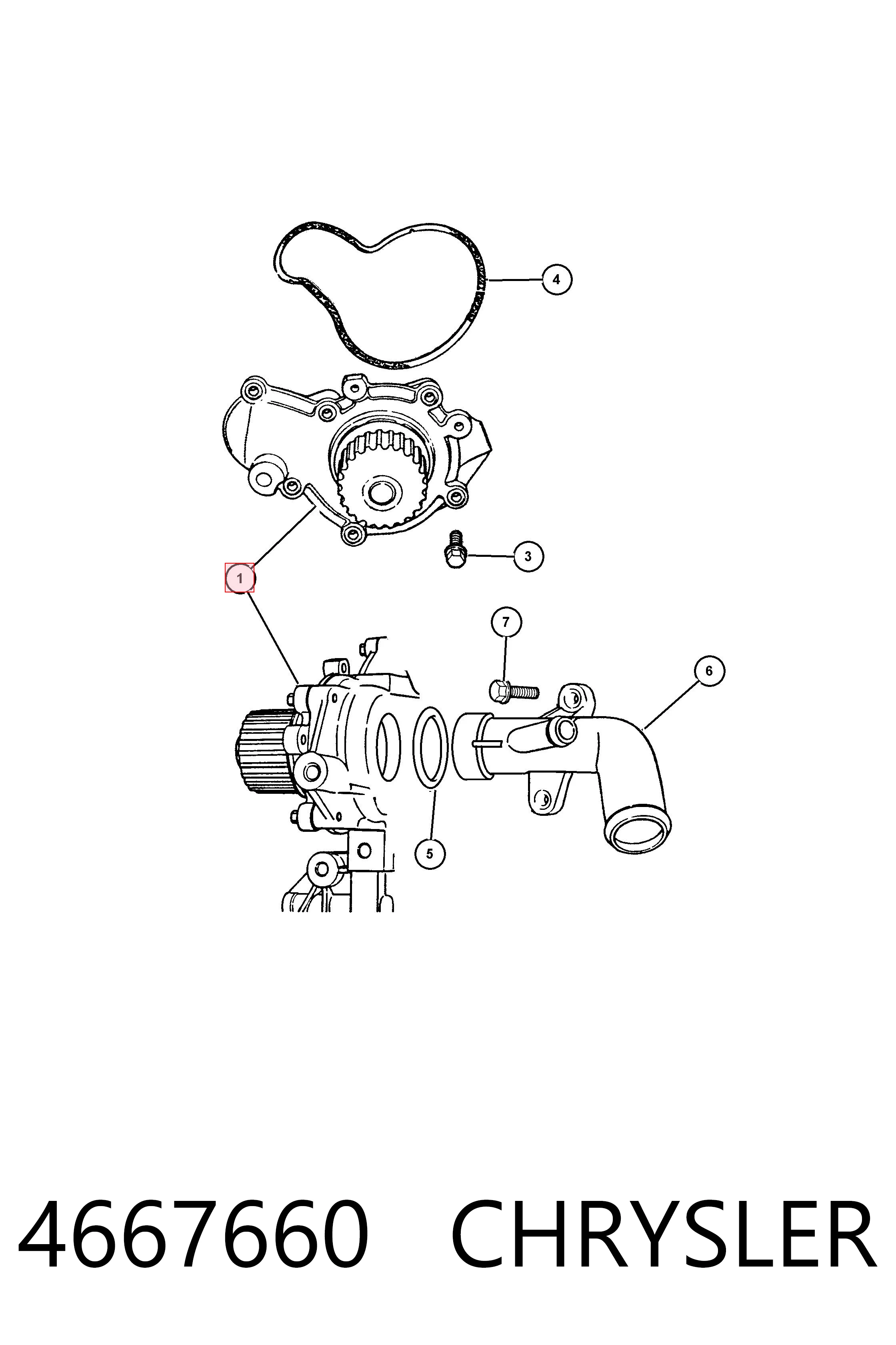 4667660 Chrysler Bomba refrigerante coche