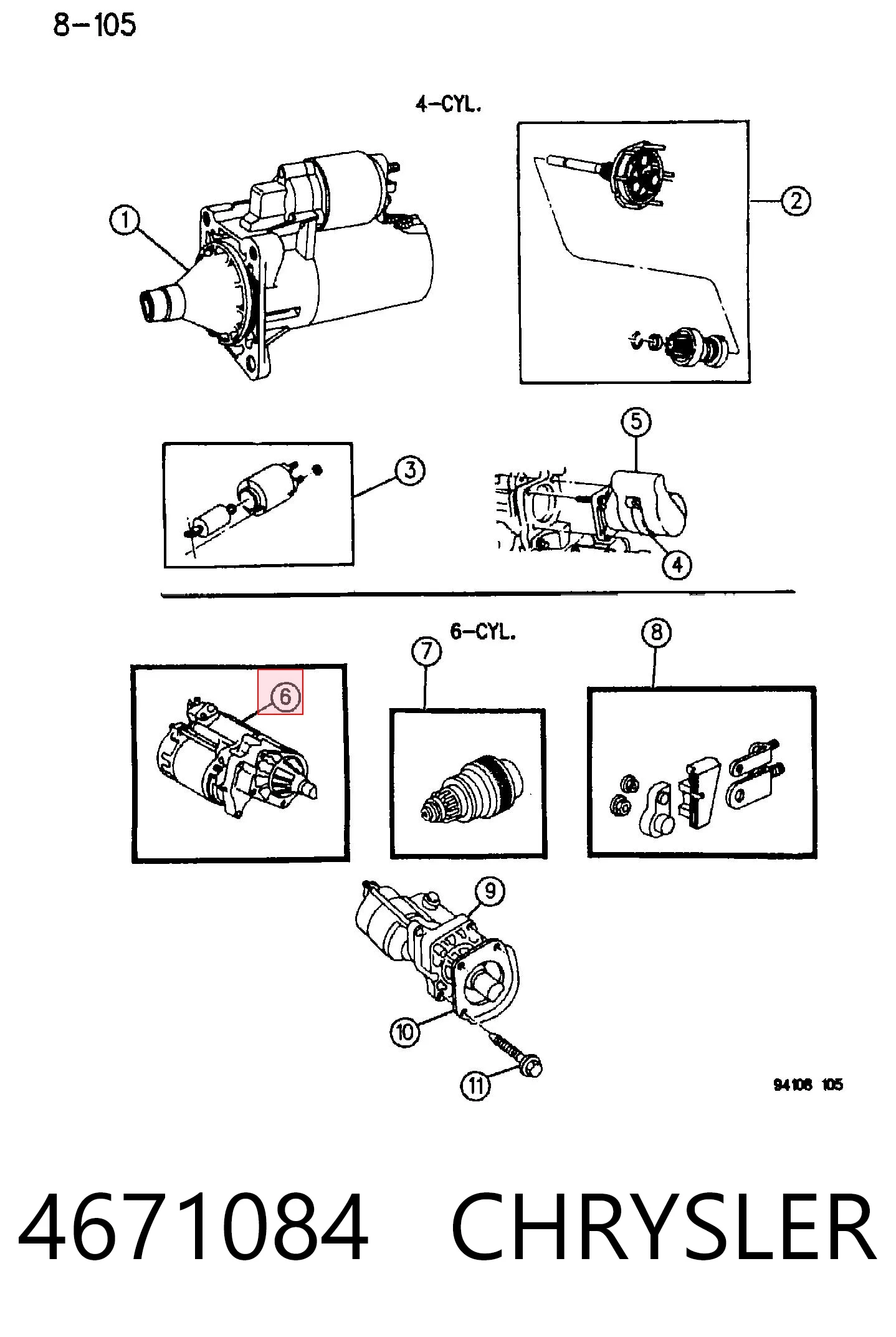 Motor de arranque CHRYSLER 4671084