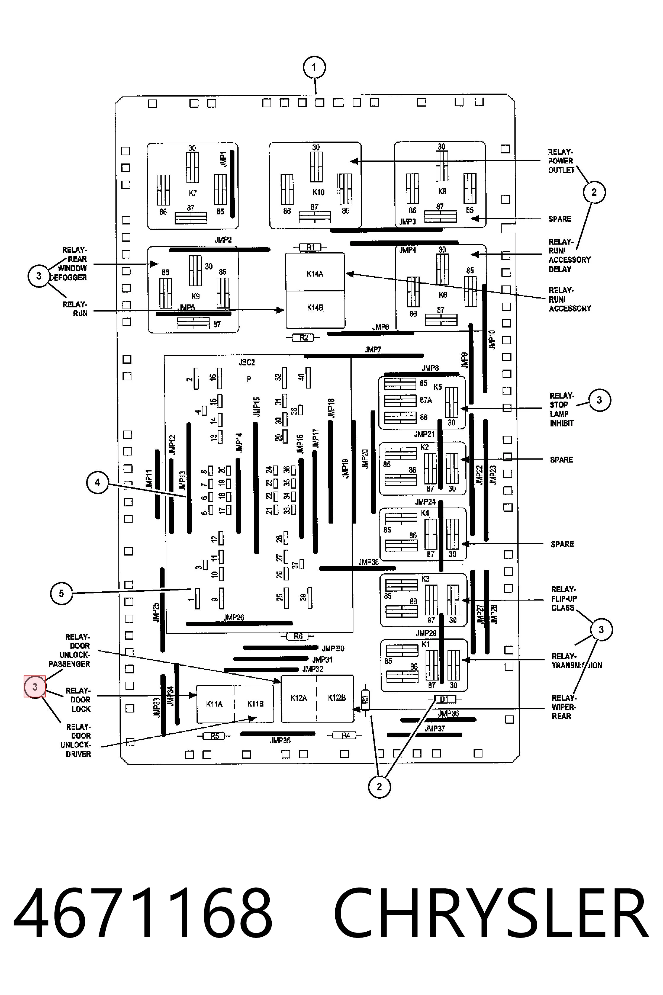 4671168 Chrysler Relé eléctrico multifuncional