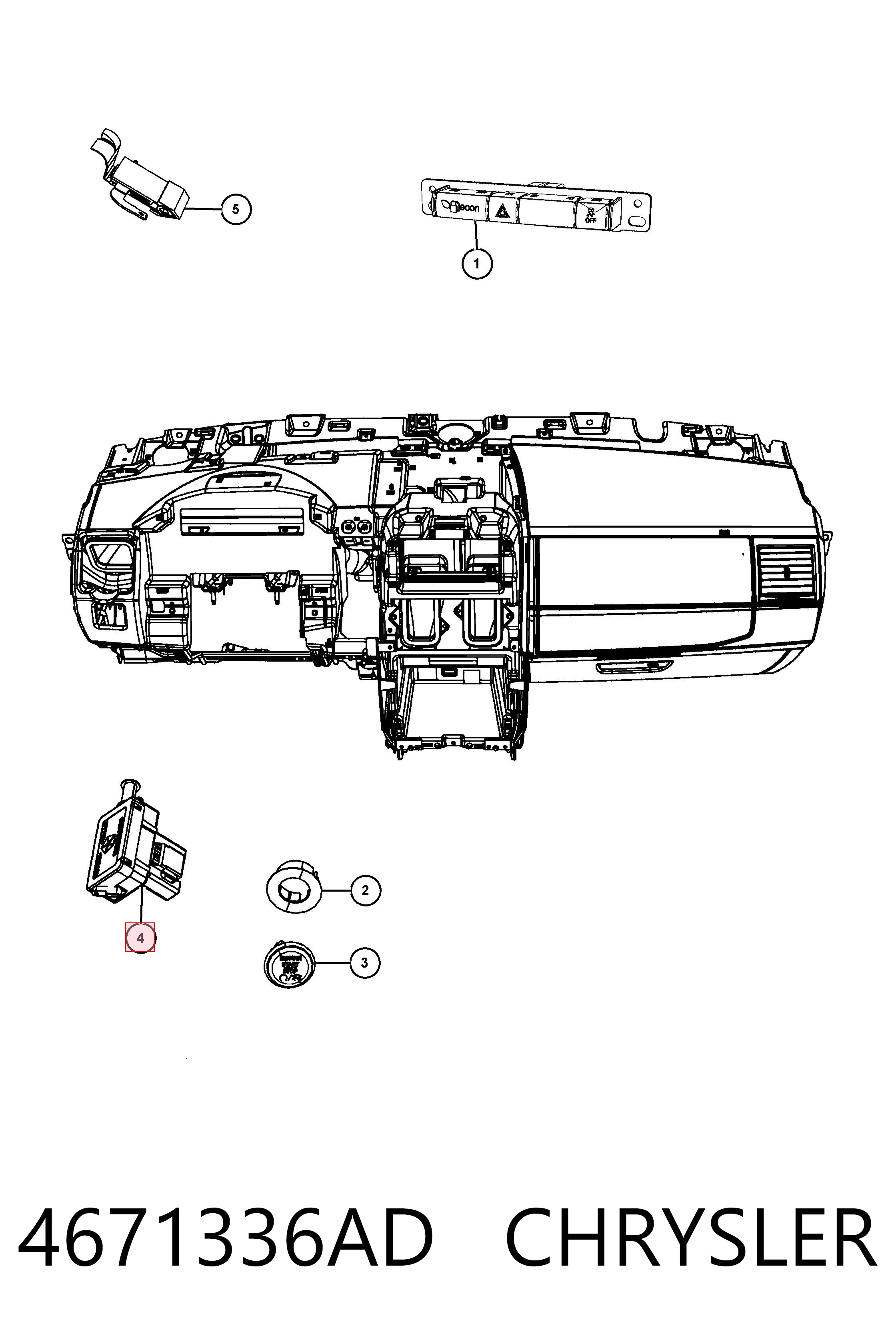 4671336AD Chrysler Interruptor luces de freno