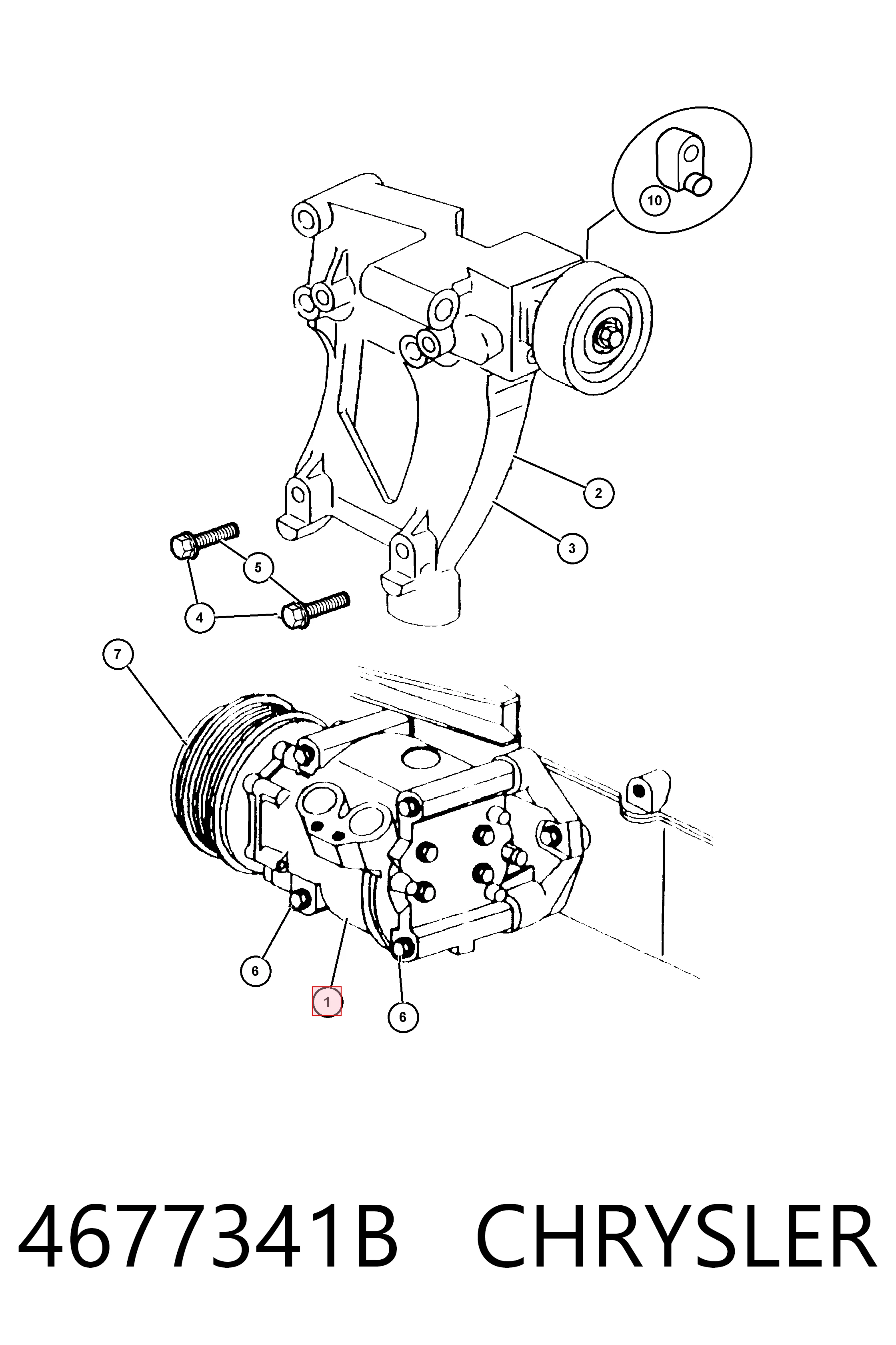 4677341B Chrysler Compresor climatizador