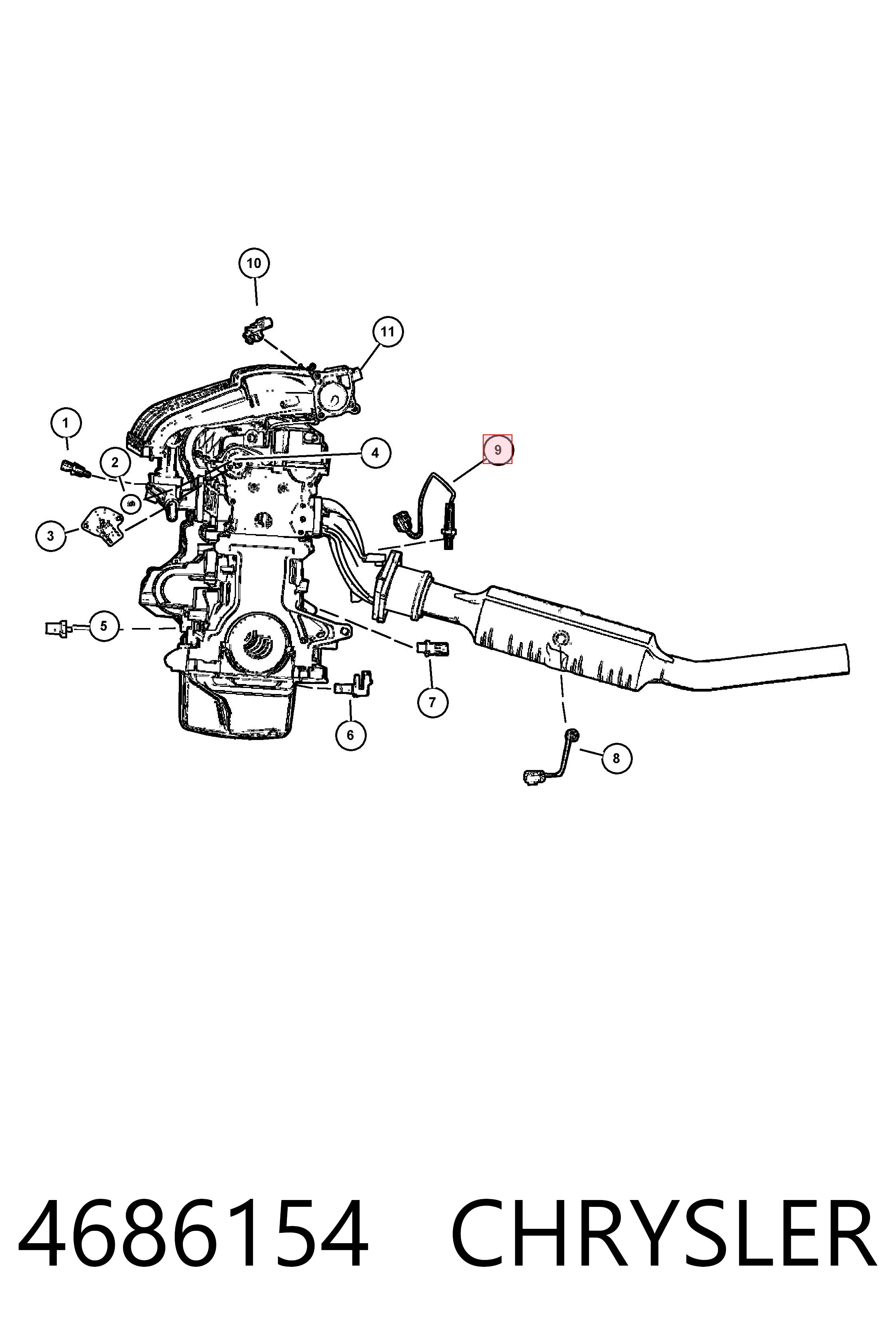 Sonda lambda (NOx, O2) para Chrysler Voyager II GS 