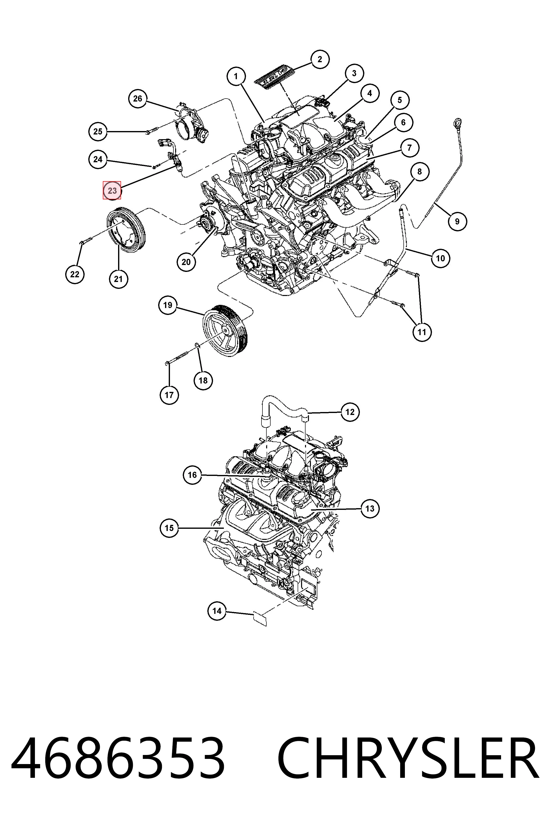 Sensor posición arbol de levas para Chrysler Voyager GRAND 