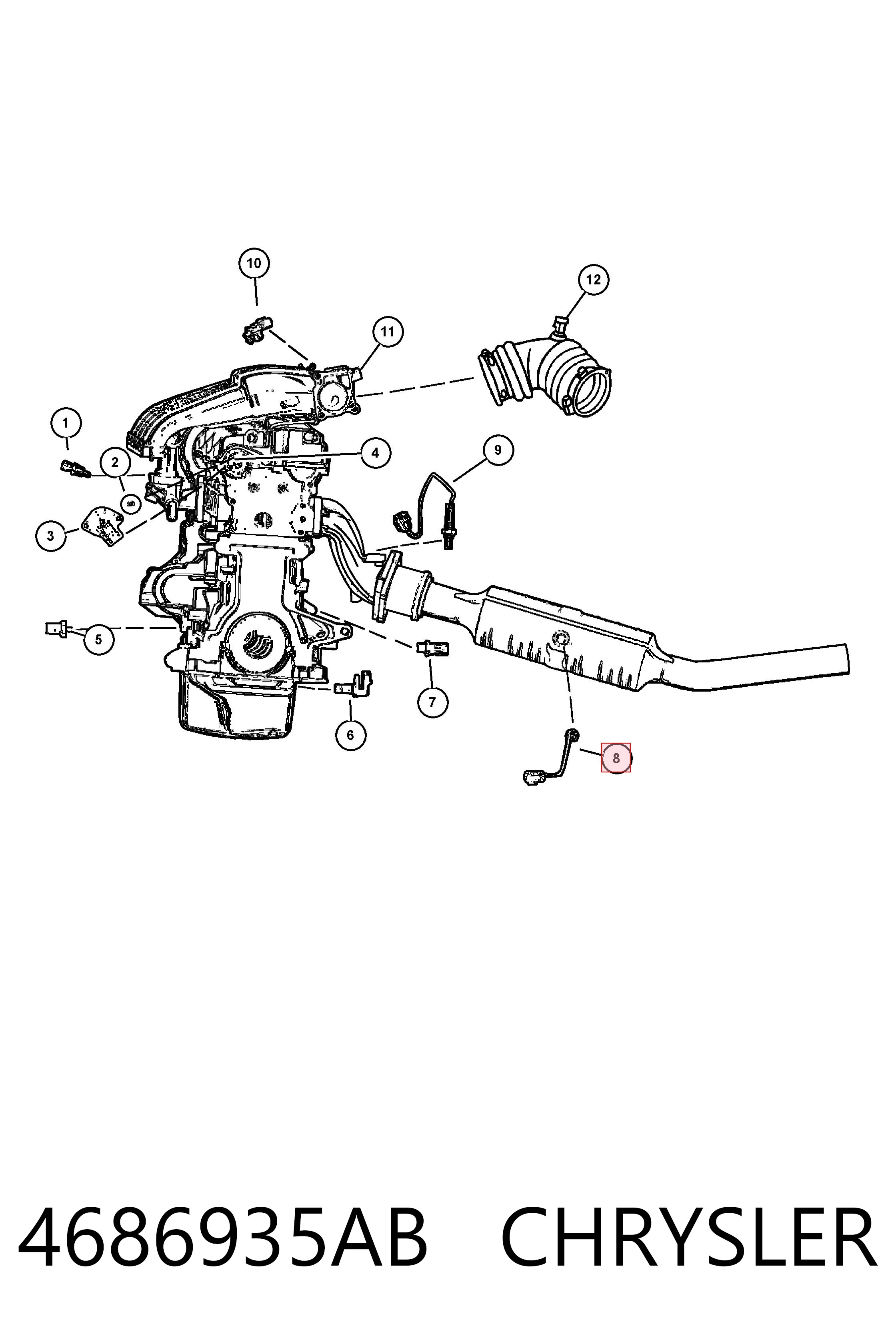 Sonda lambda para Chrysler Voyager RG, RS
