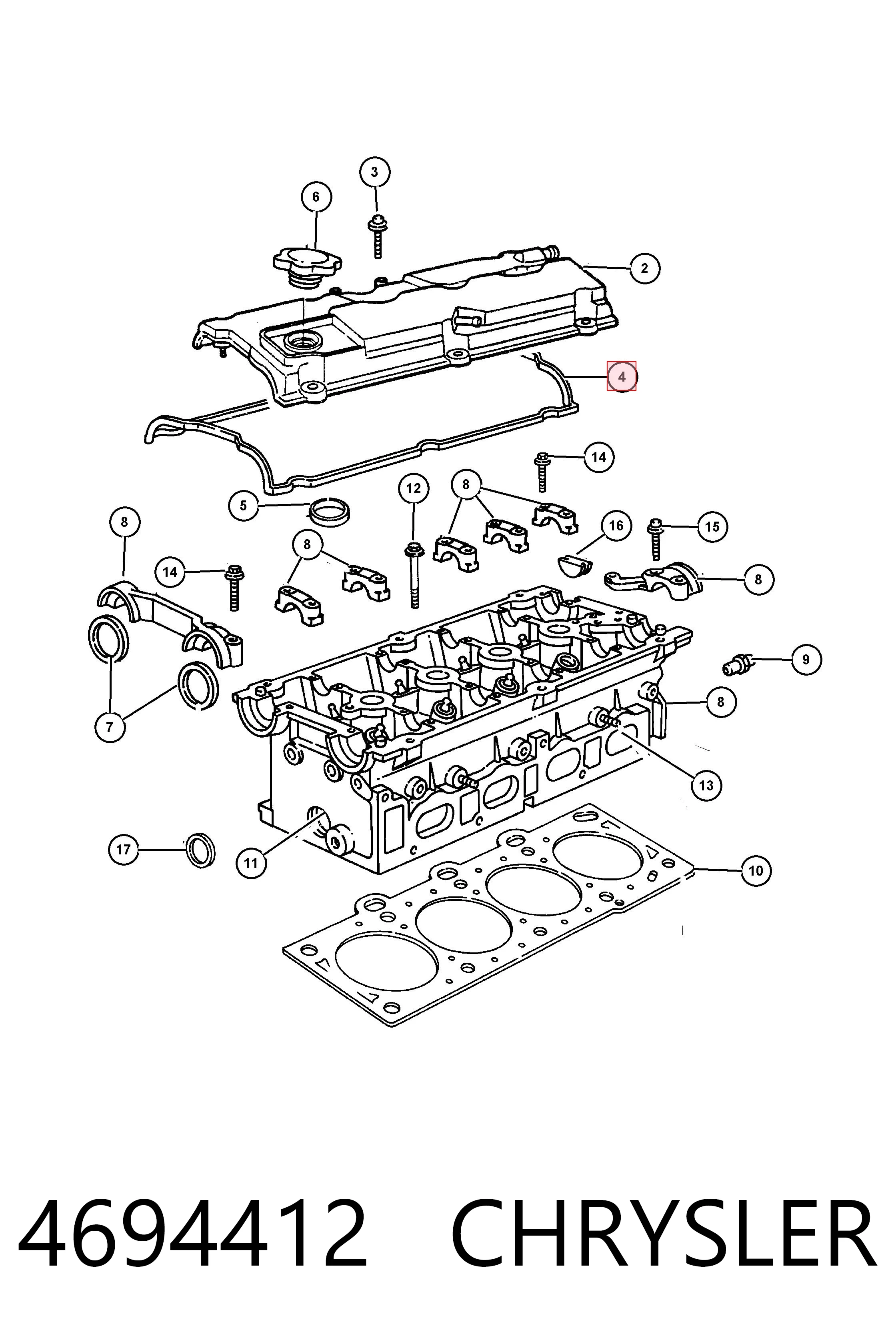 4694412 Chrysler Junta de balancínes