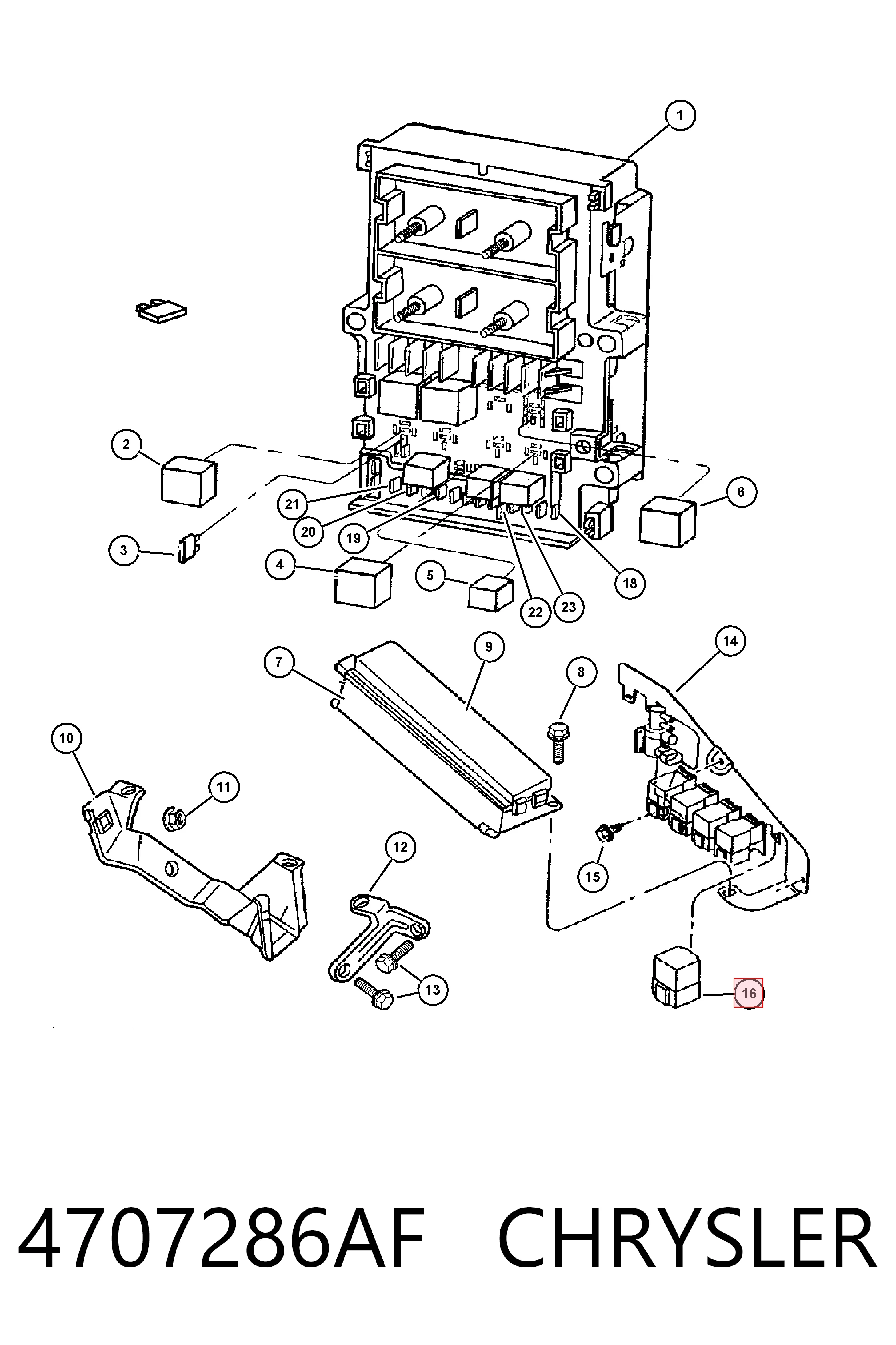 4707286AF Chrysler Relé de ventilador de aire acondicionado