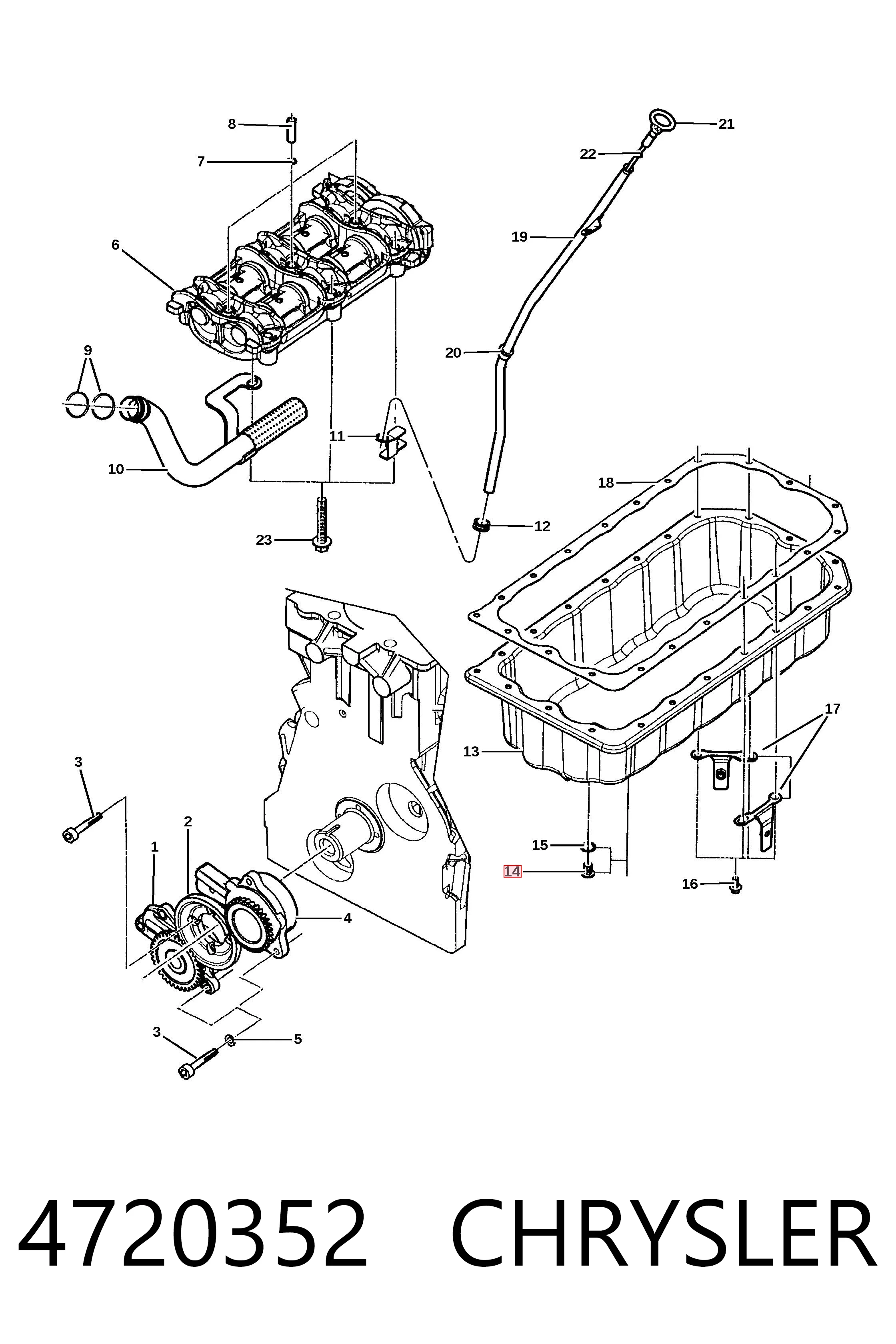 Tapón del cárter de aceite 4720352 CHRYSLER