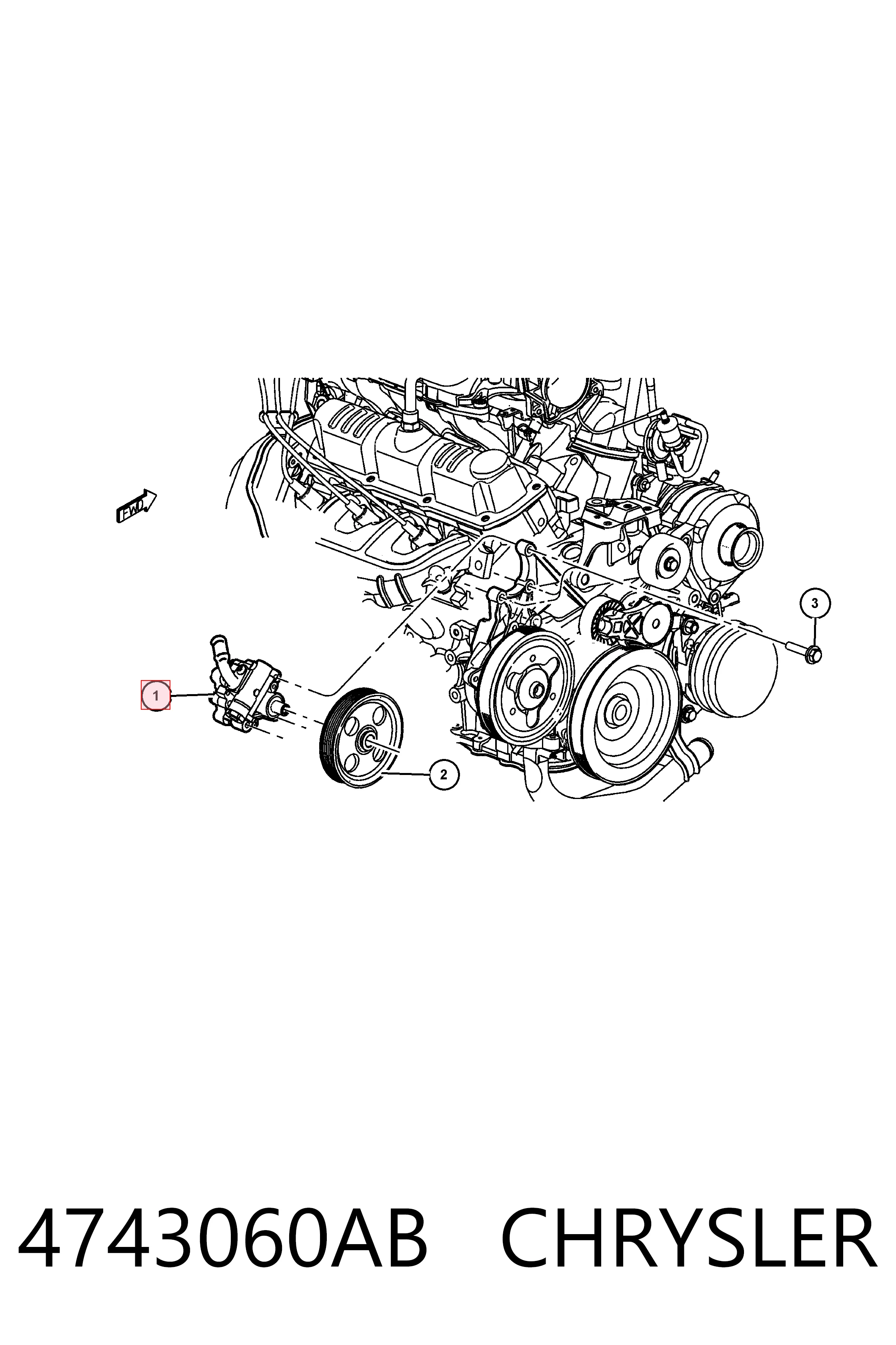 4743060AB Chrysler Bomba hidráulica de dirección