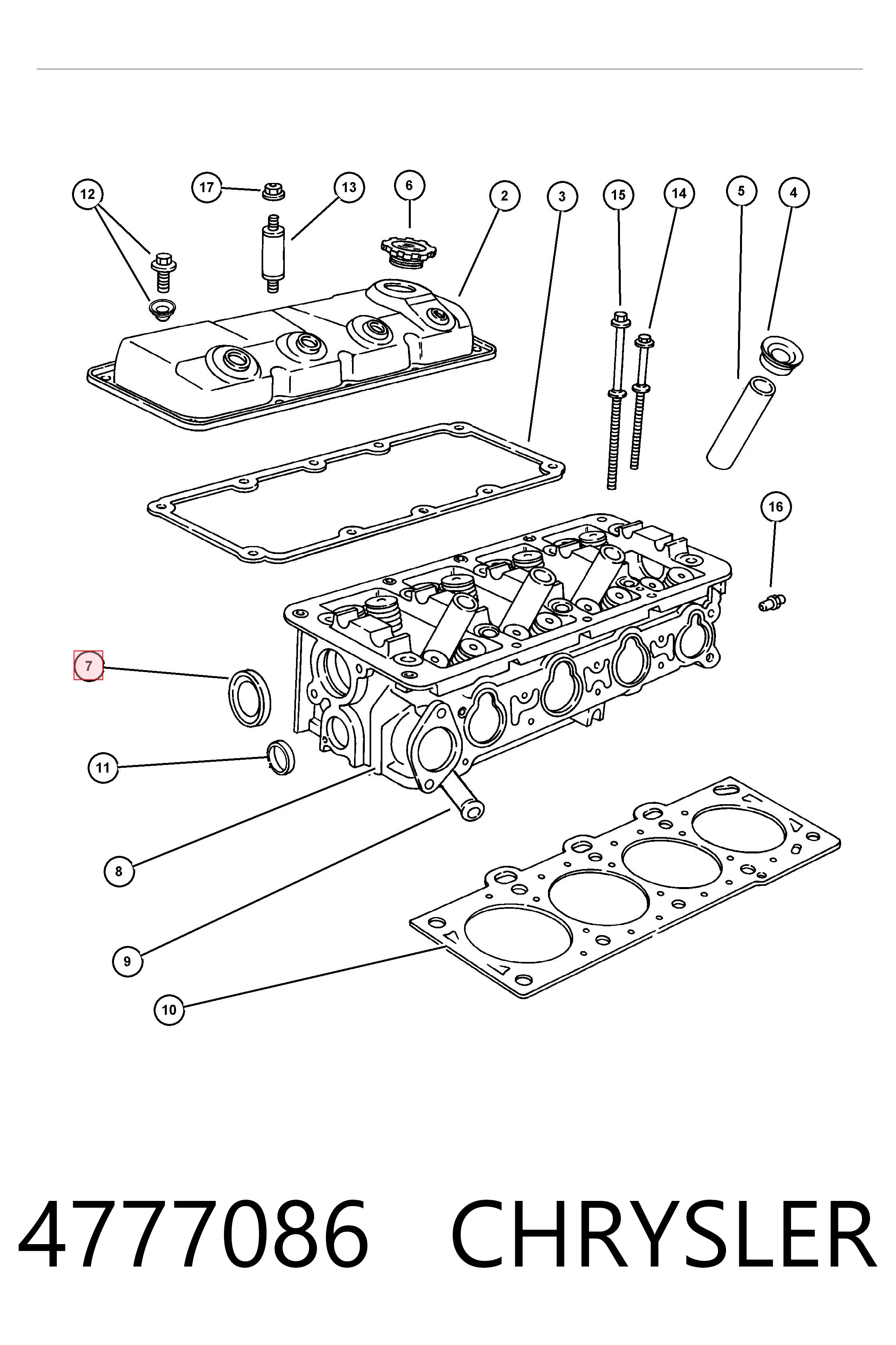 4777086 Chrysler Retén de árbol de levas