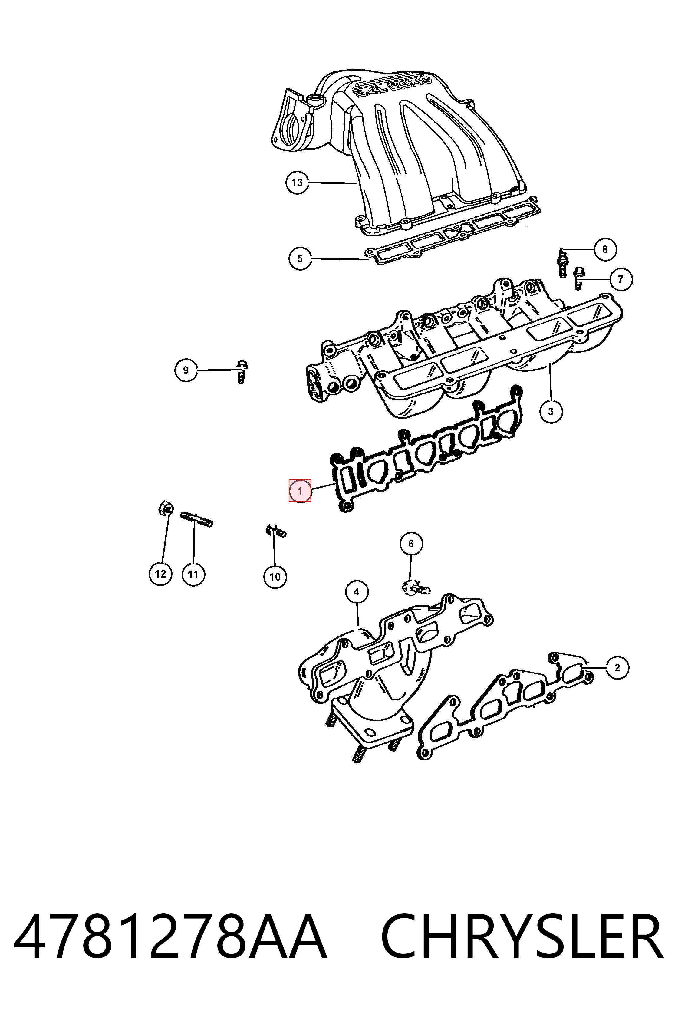 4781278AA Chrysler Junta colector joint