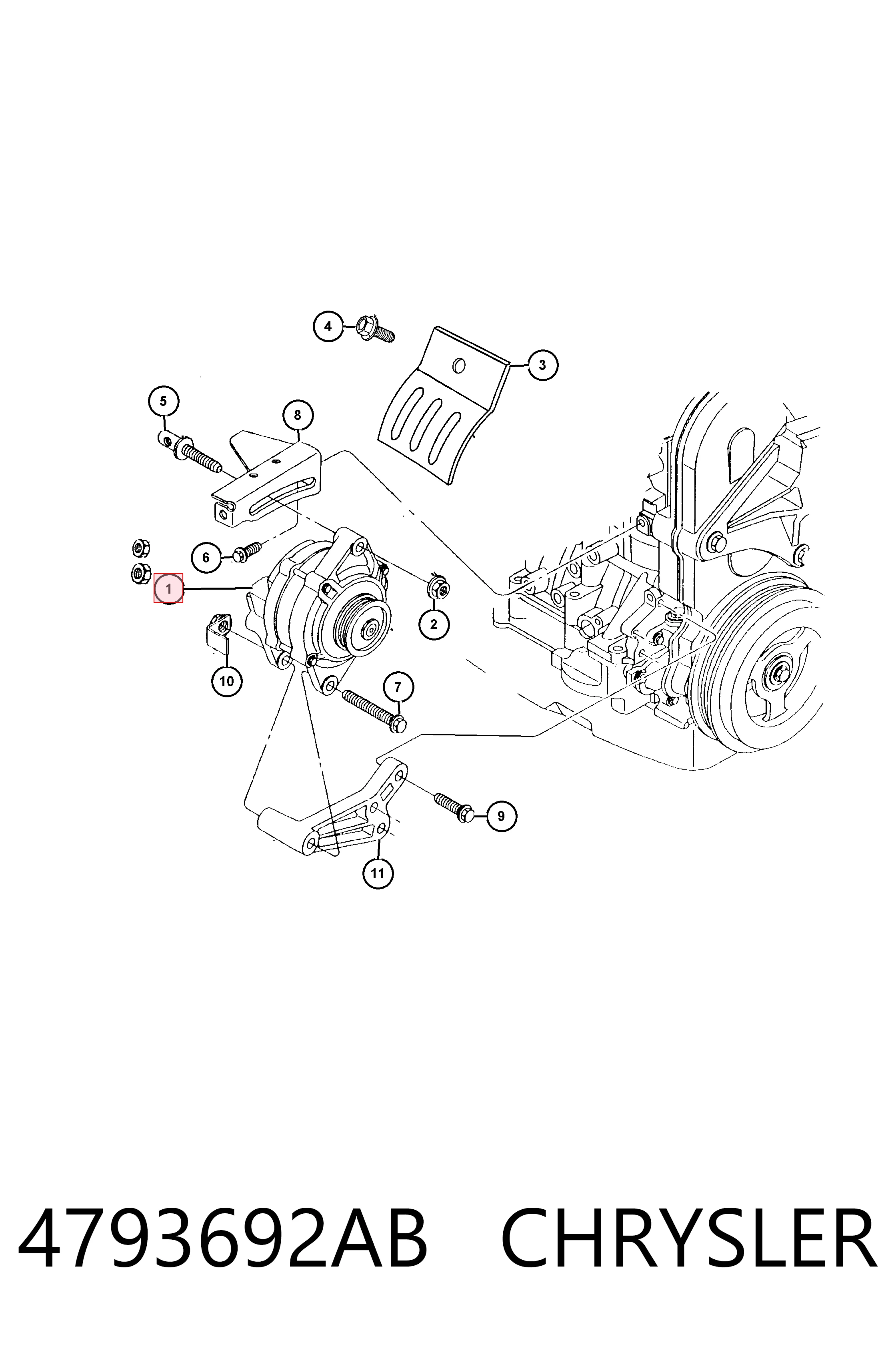 4793692AB Chrysler Alternador de coche
