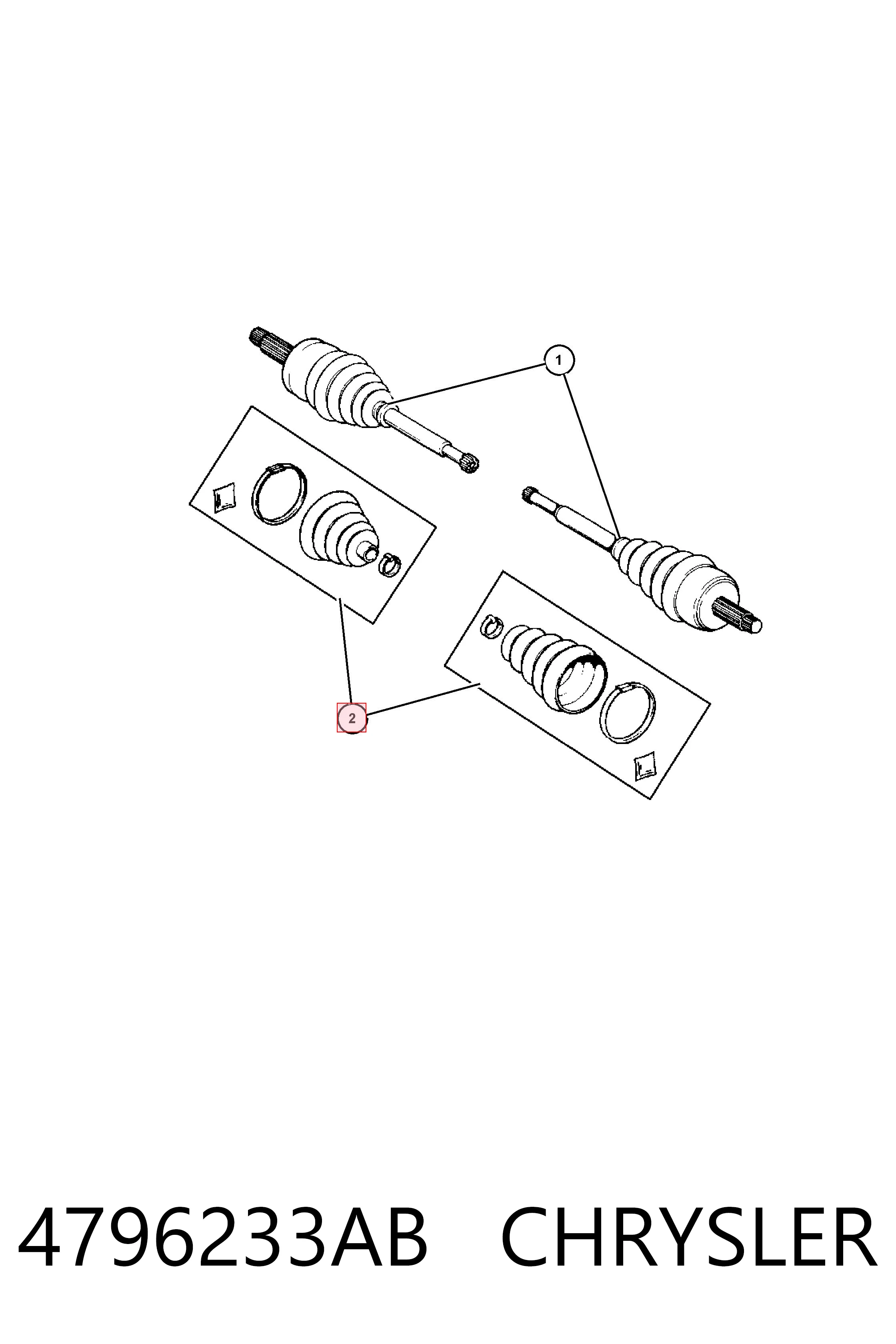 4796233AB Chrysler Fuelle transmisión delantero exterior