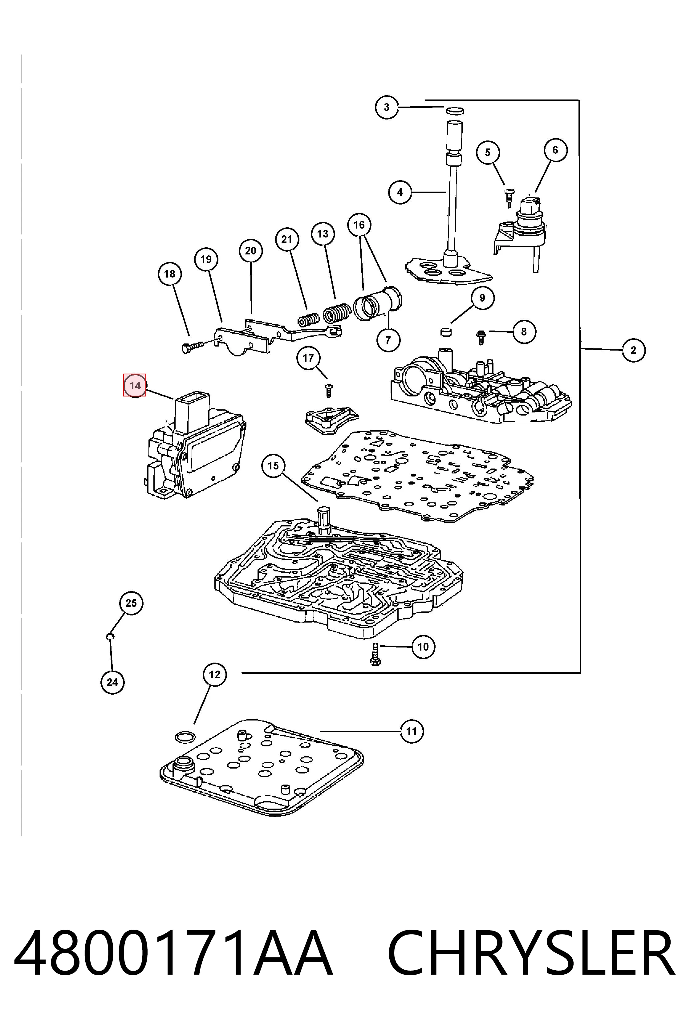 4800171AA Chrysler Solenoide de transmisión automática
