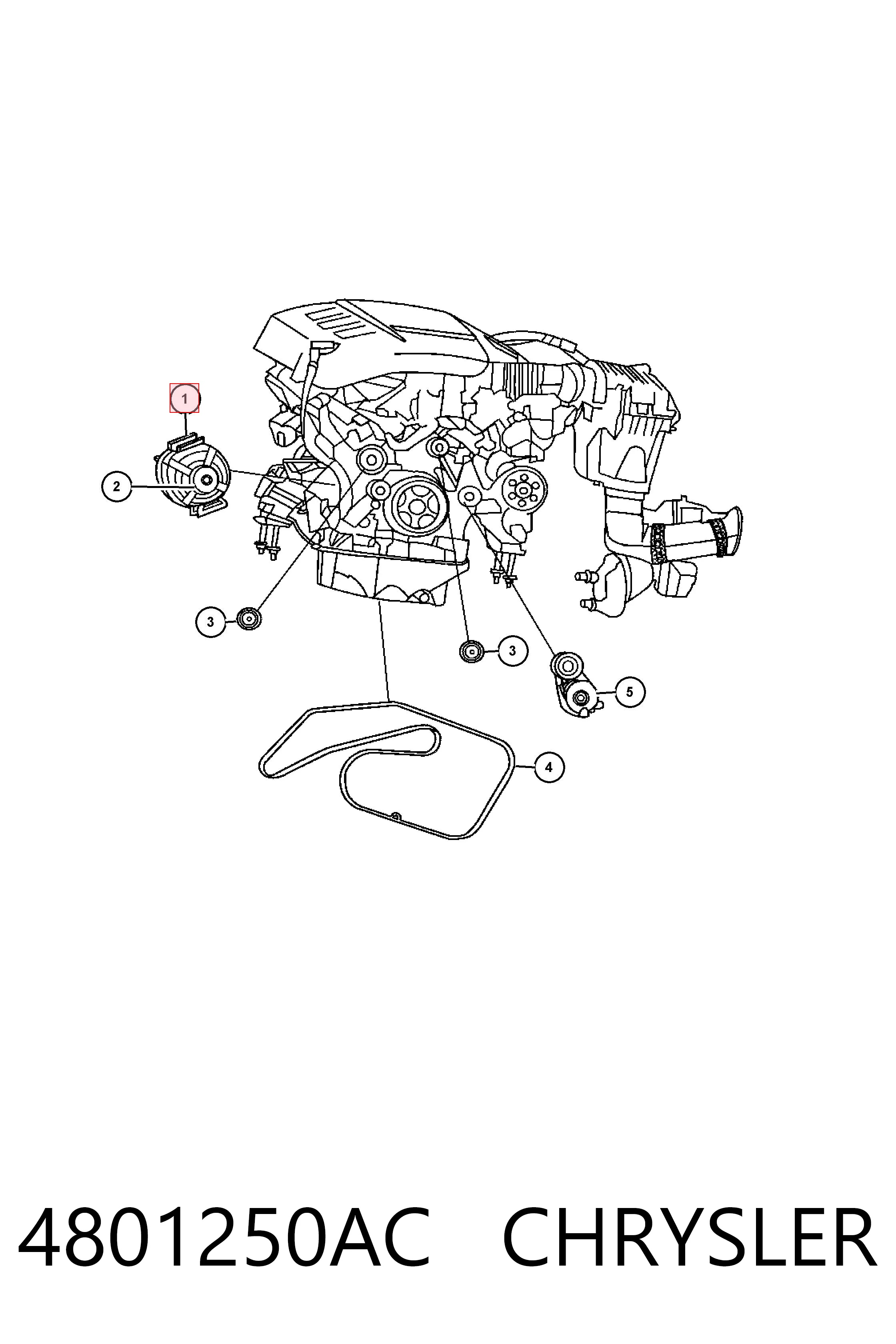 4801250AC Chrysler Alternador de coche