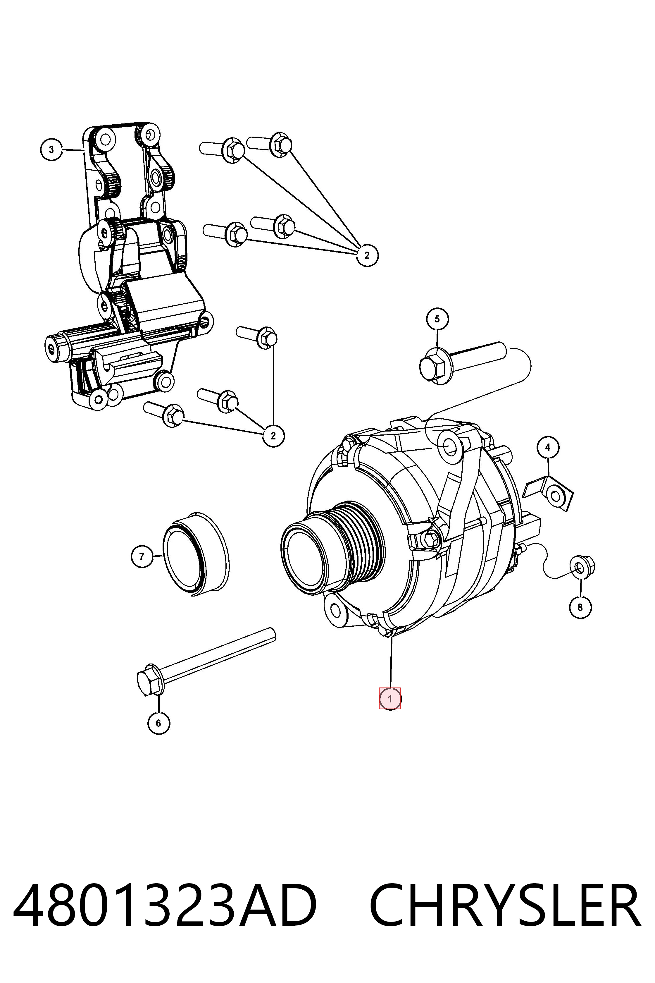 4801323AD Chrysler Alternador de coche