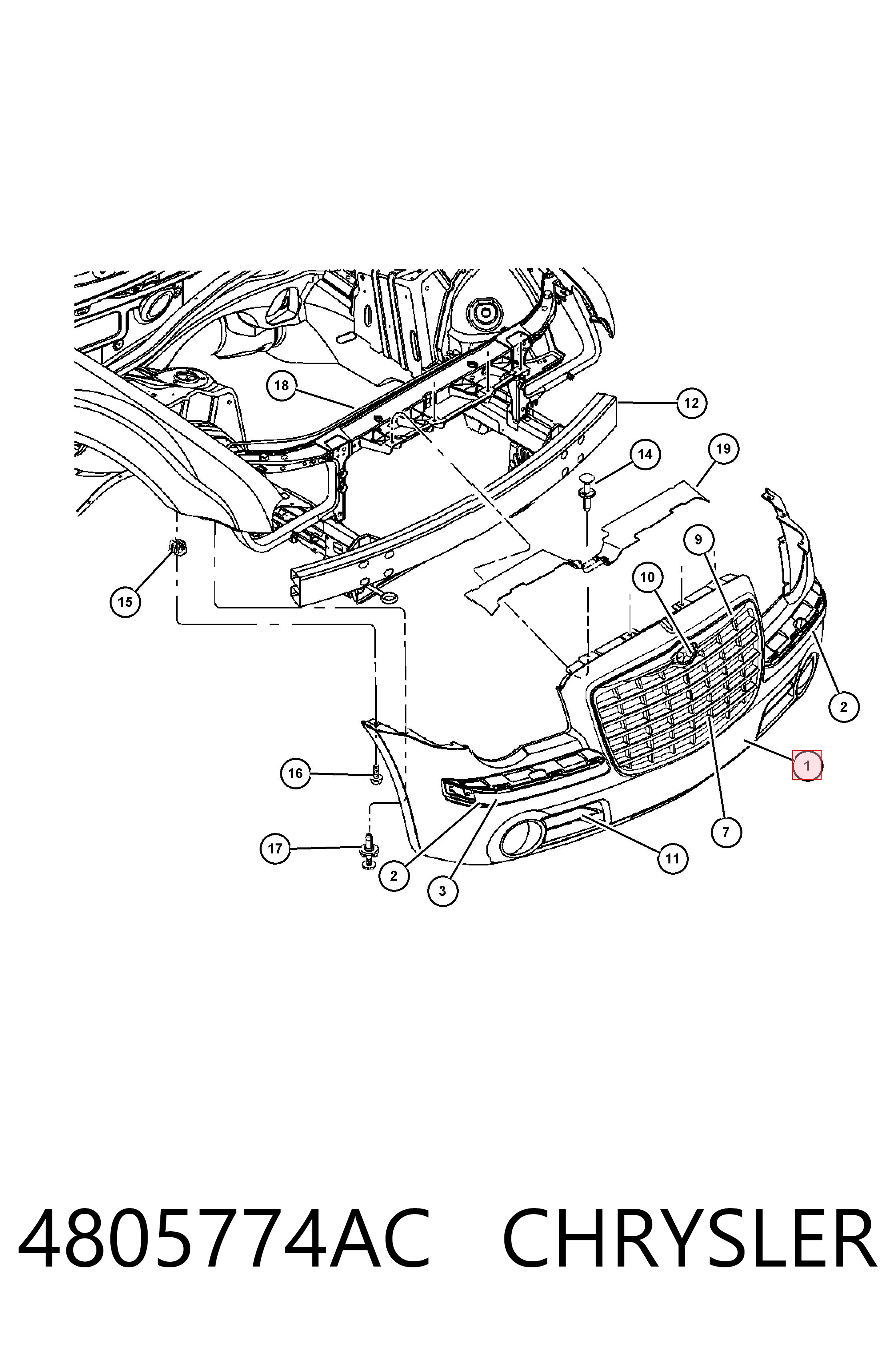 Paragolpes para Chrysler 300 