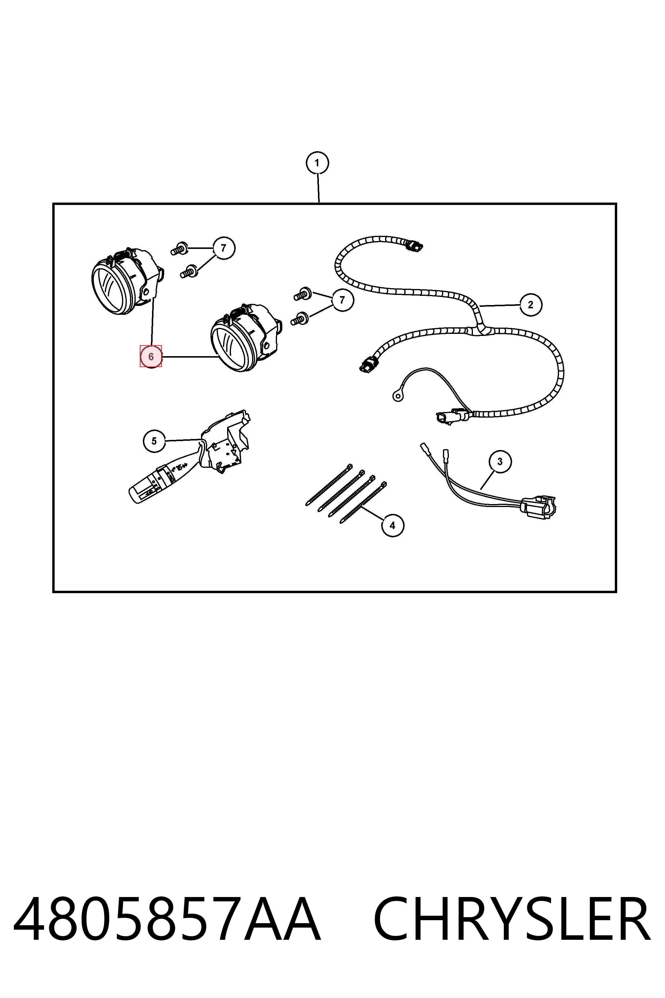 4805857AA Chrysler Faro antiniebla