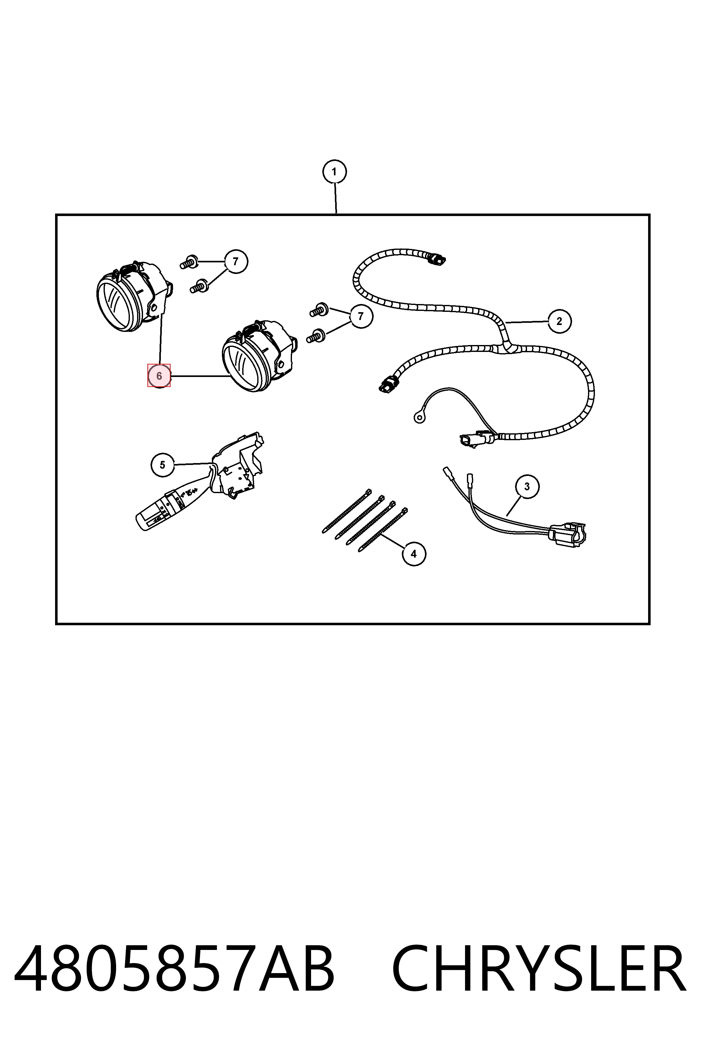 4805857AB Chrysler Luz antiniebla