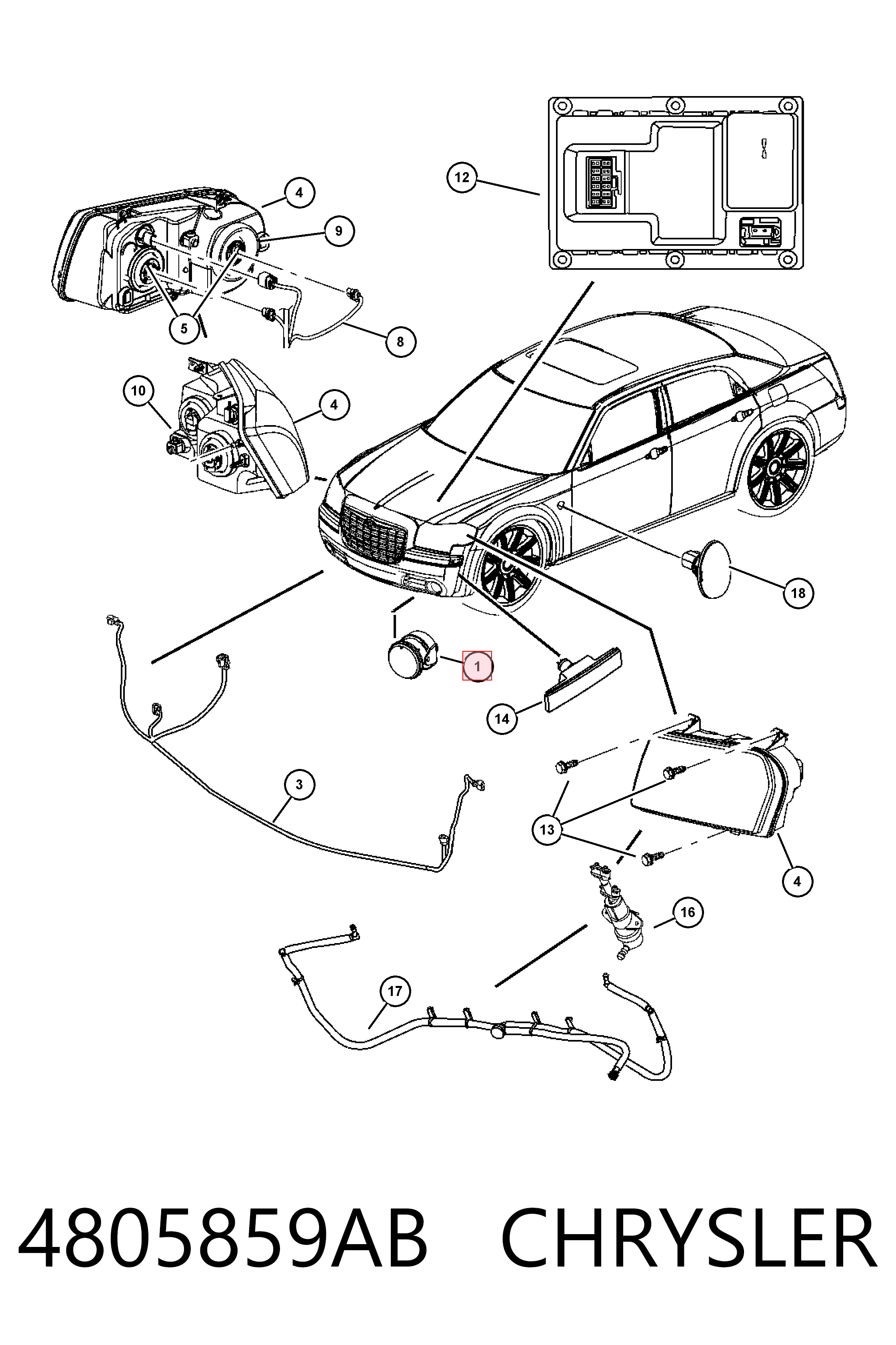 4805859AB Chrysler Faro antiniebla