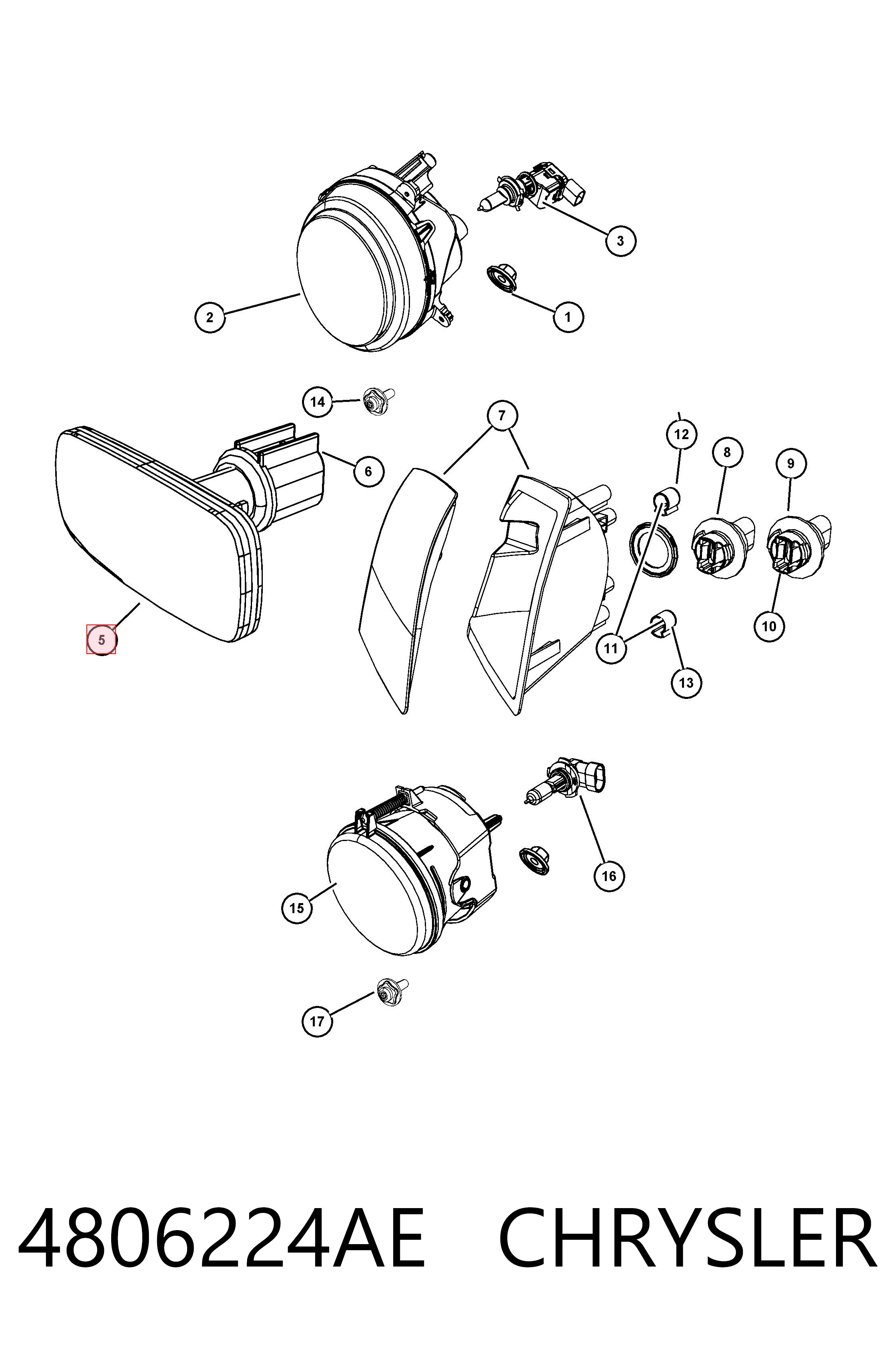 4806224AE Chrysler Luz intermitente guardabarros