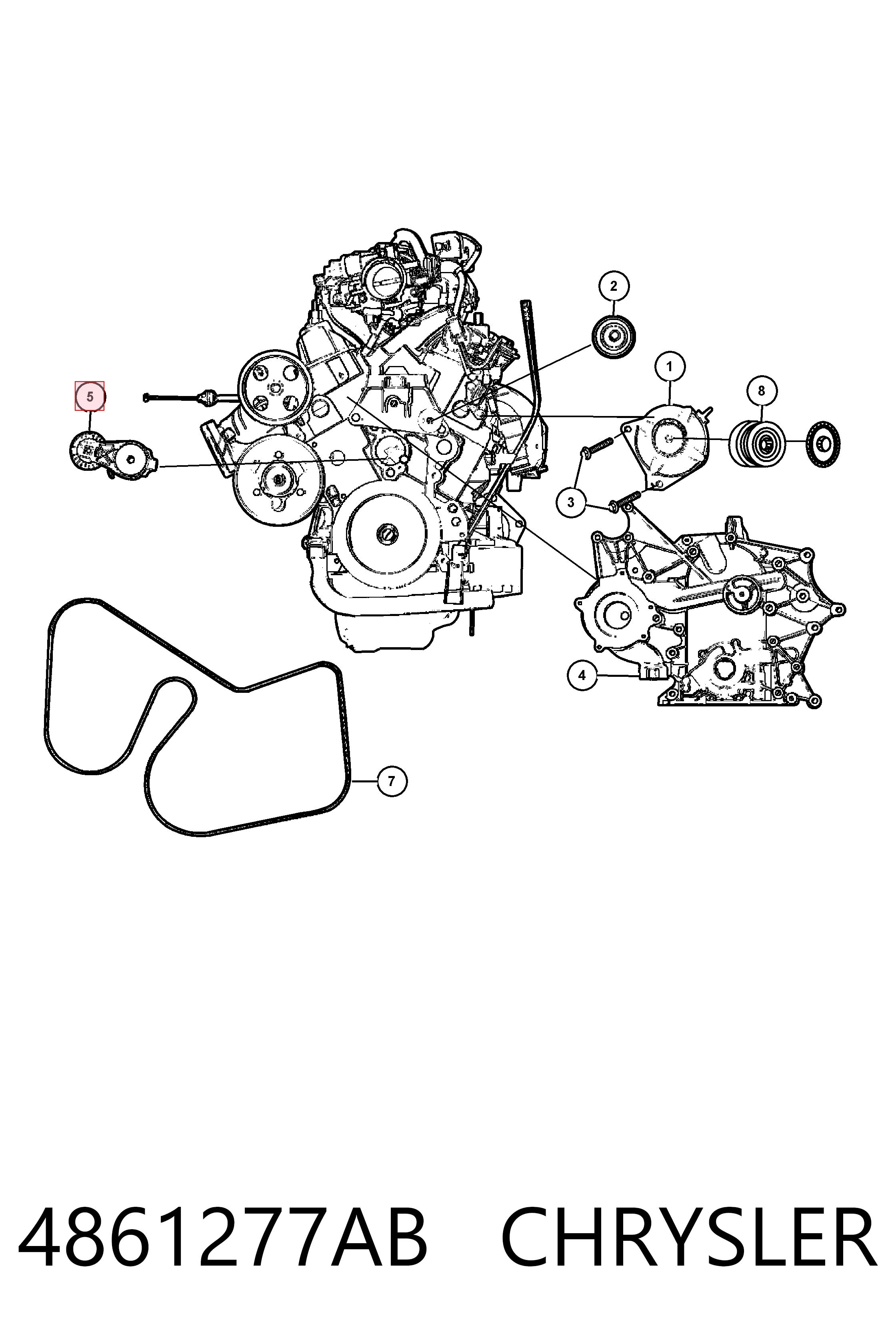  Tensor de correa poli V Chrysler Voyager 