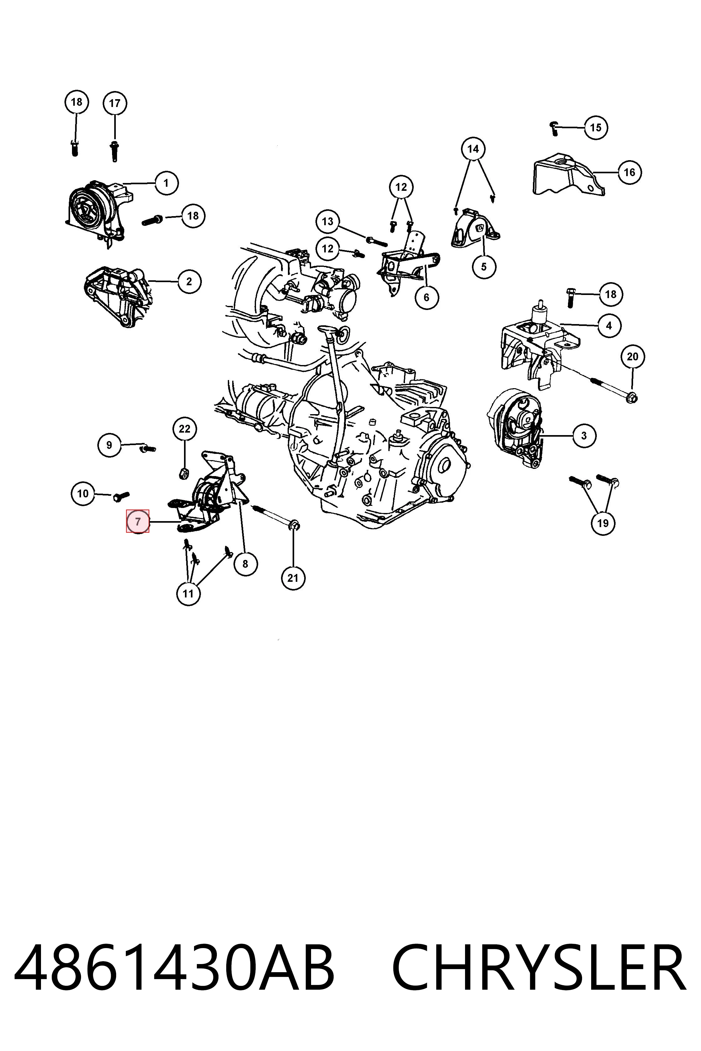 4861430AB Chrysler Soportes de motor delantero