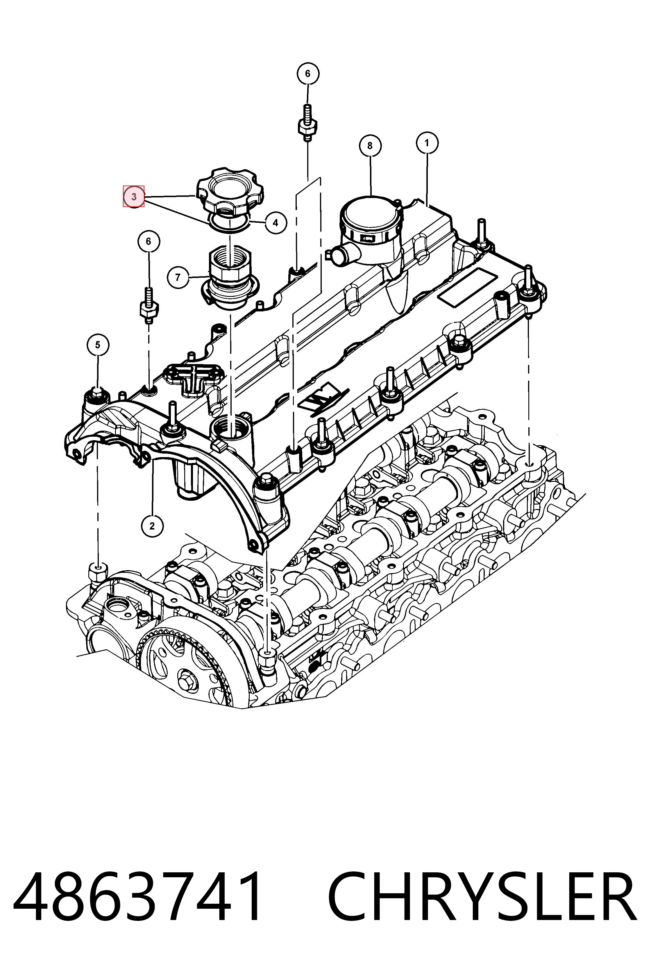 Conector de calefacción del filtro de combustible 4863741 CHRYSLER