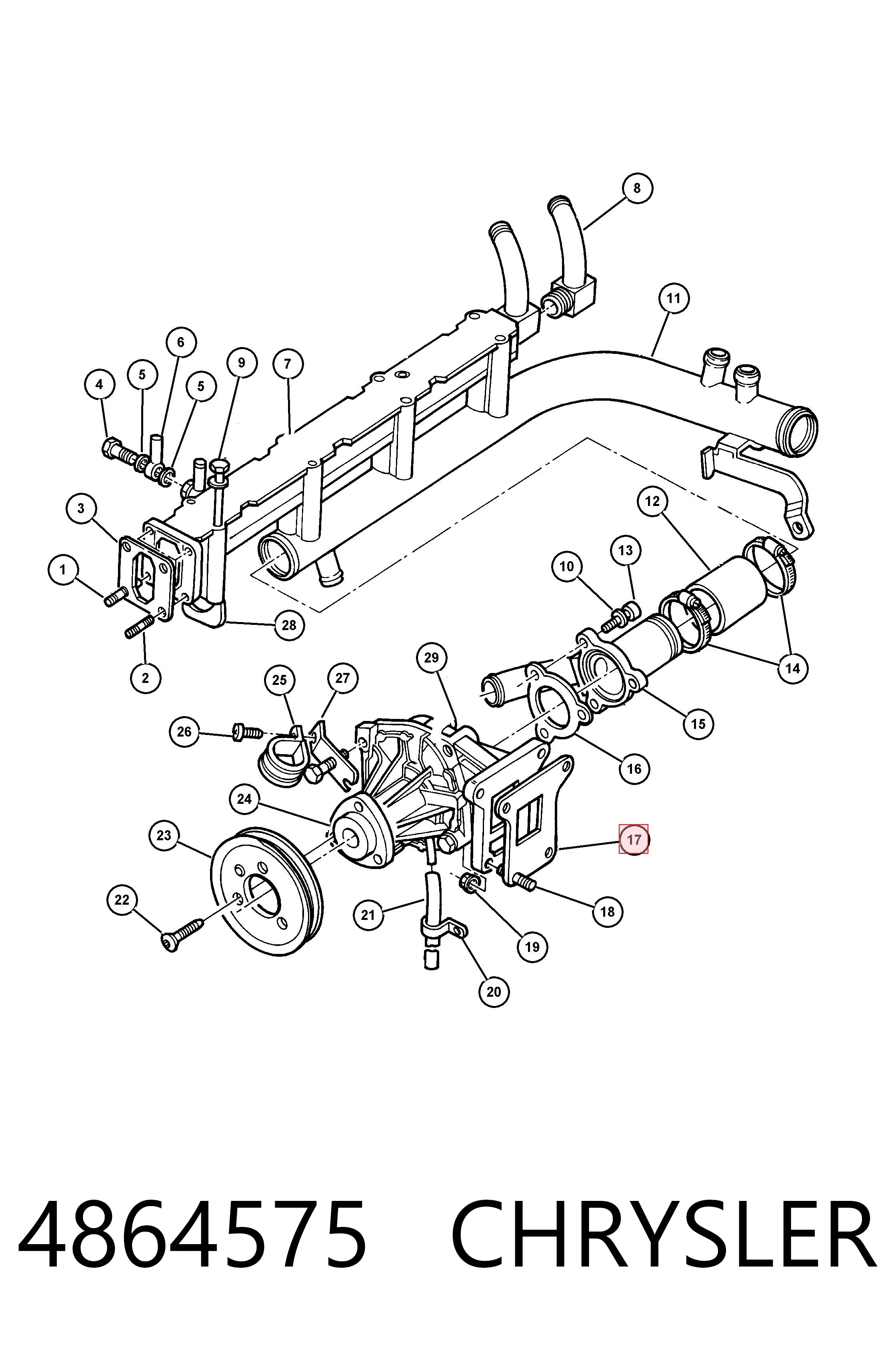 4864575 Chrysler Junta de bomba de agua