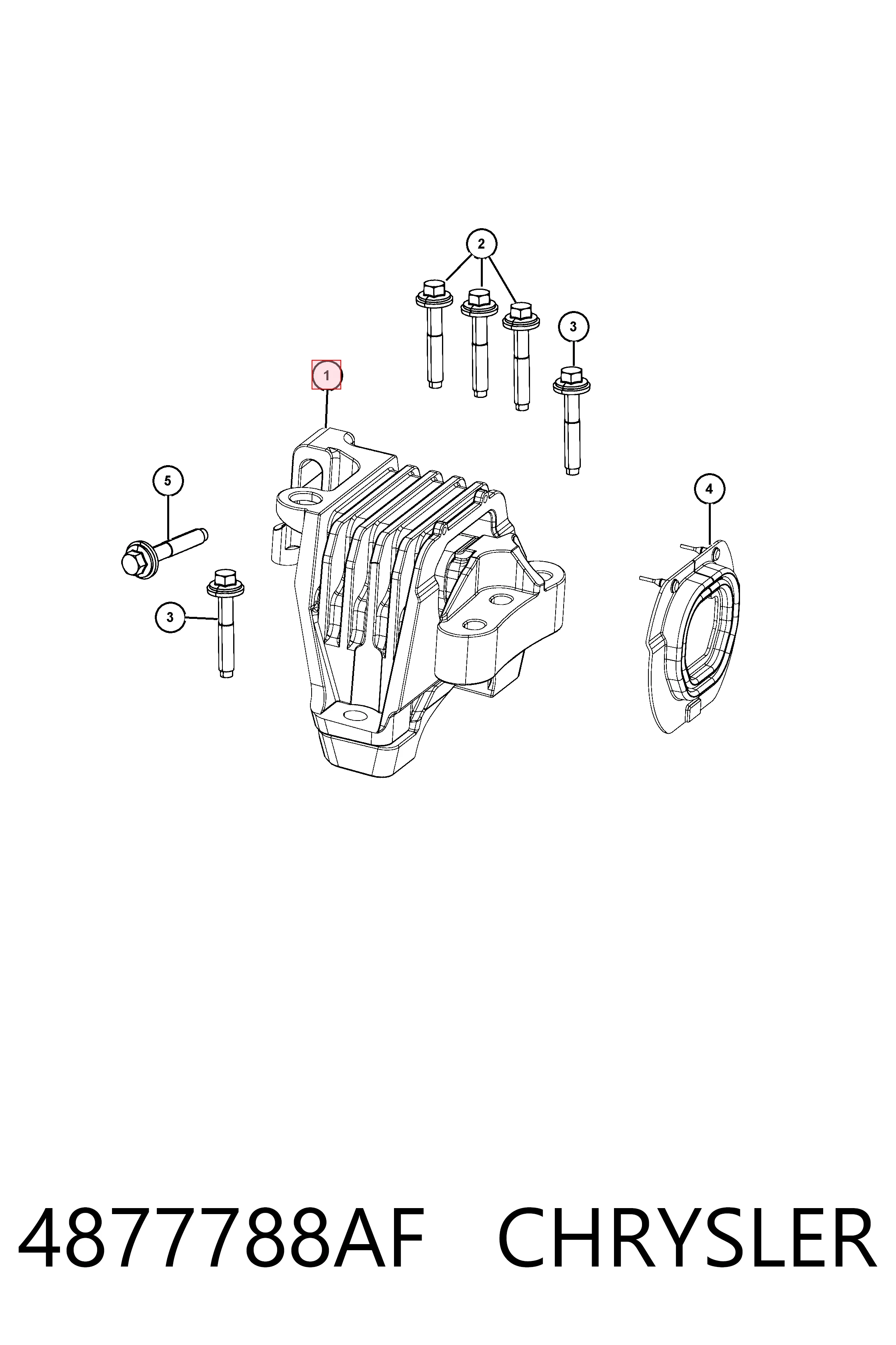 4877788AF Chrysler Soporte de motor derecho