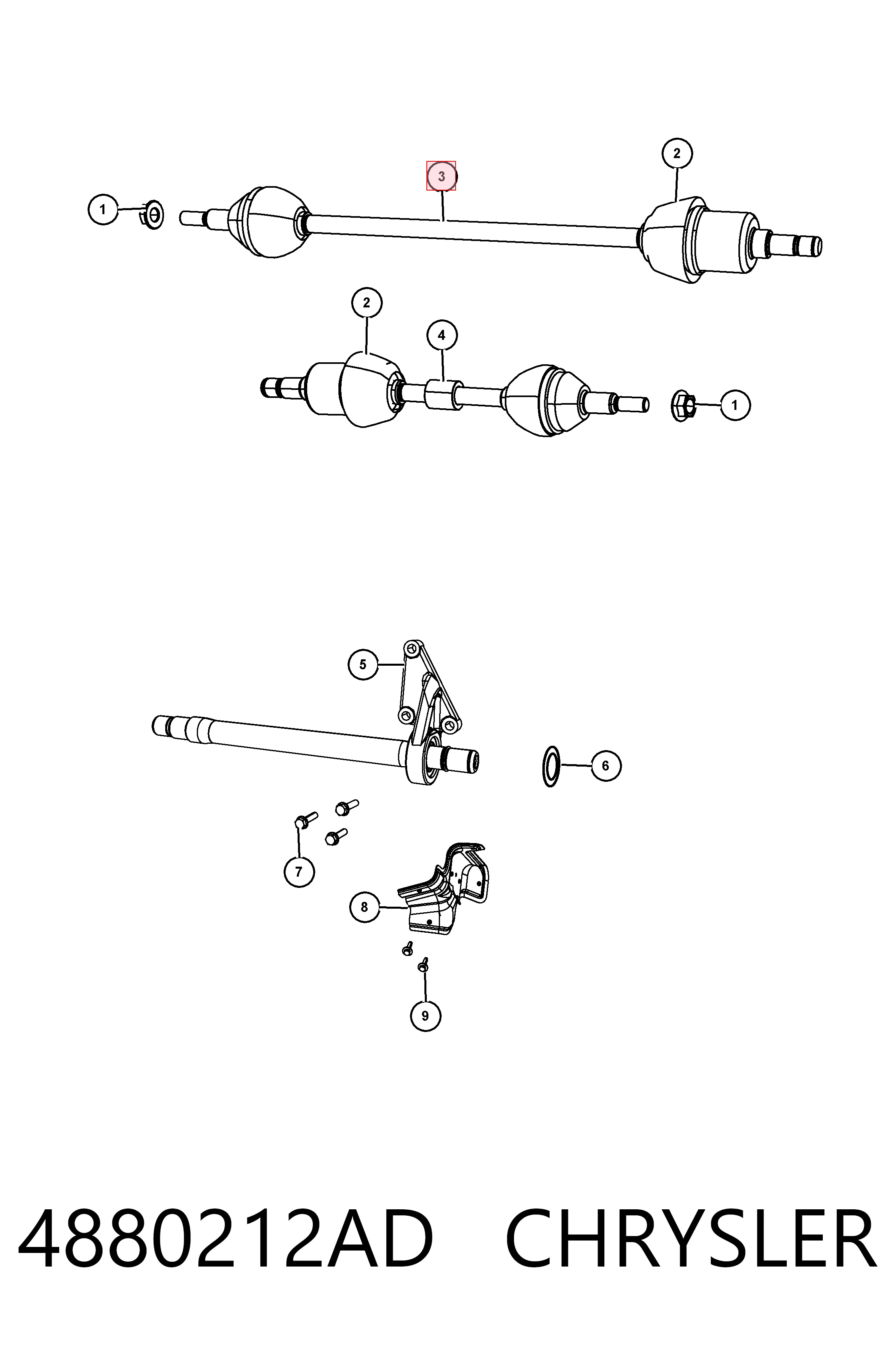K68193908AC Fiat/Alfa/Lancia Semieje delantero derecho