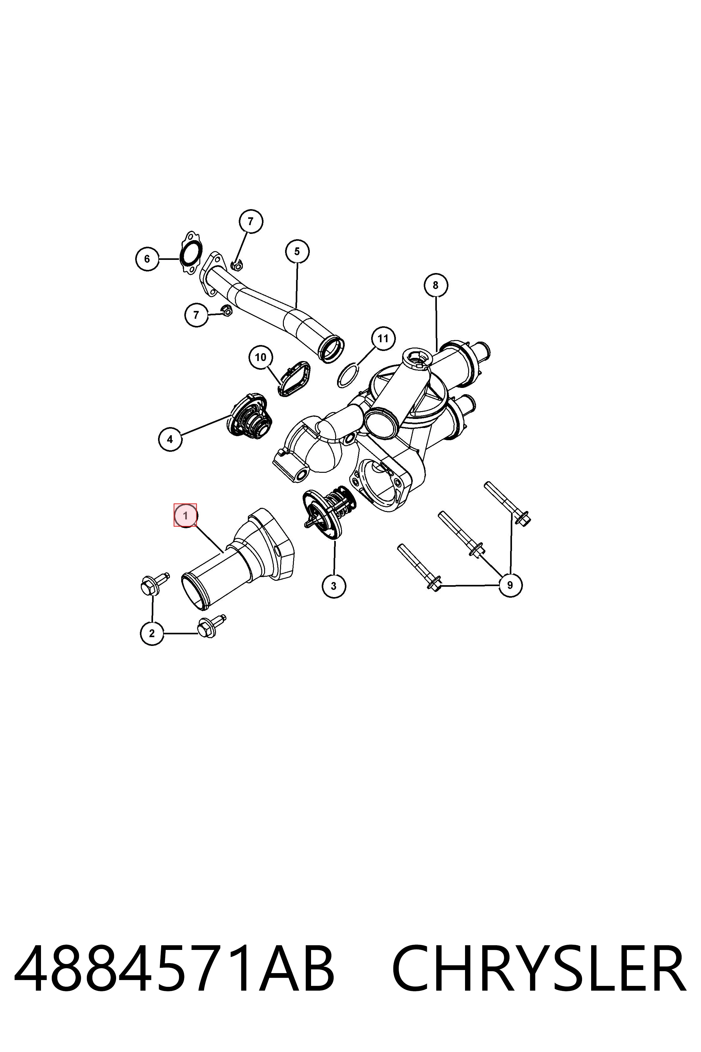 4884571AB Chrysler Tapa de termostato