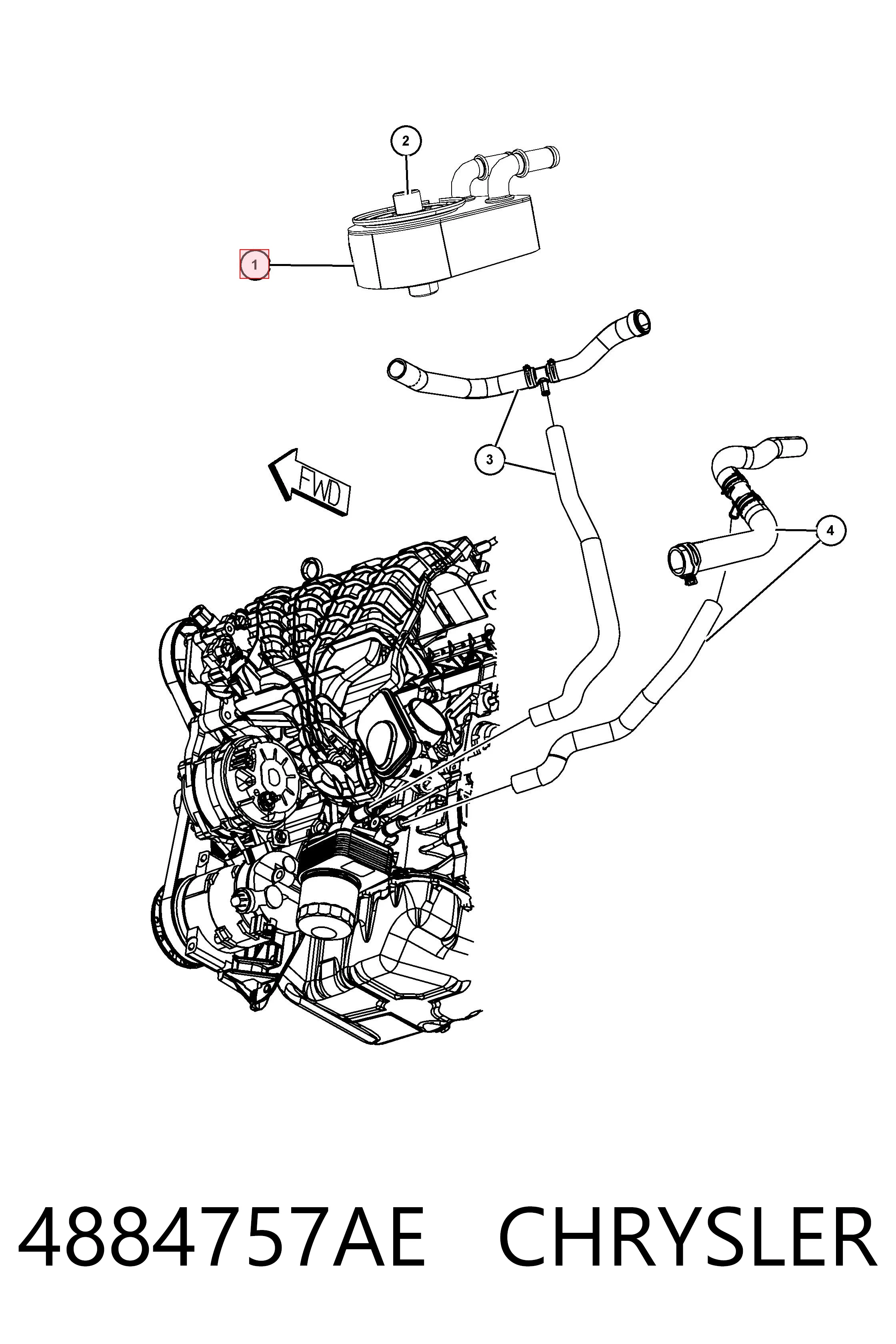 4884757AE Chrysler Radiador de aceite