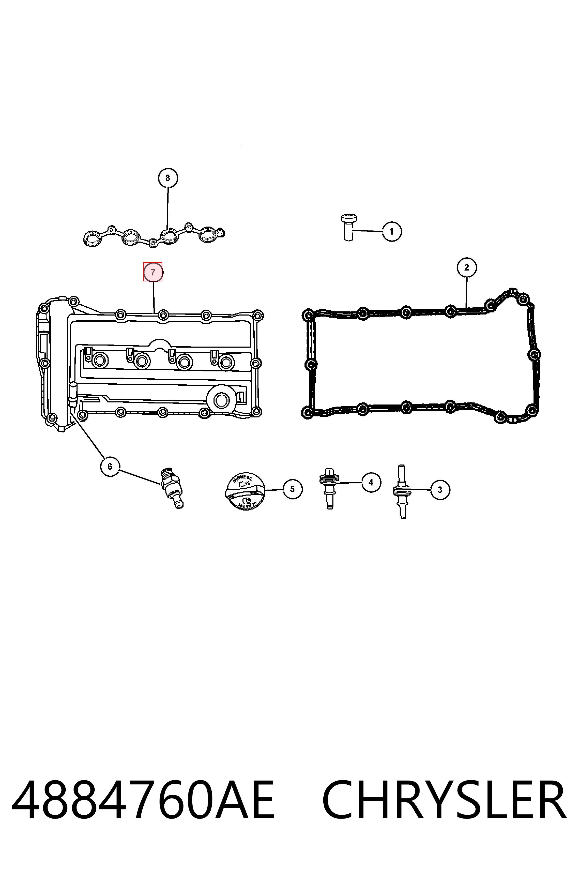 K04884760AF Fiat/Alfa/Lancia Tapa de culata