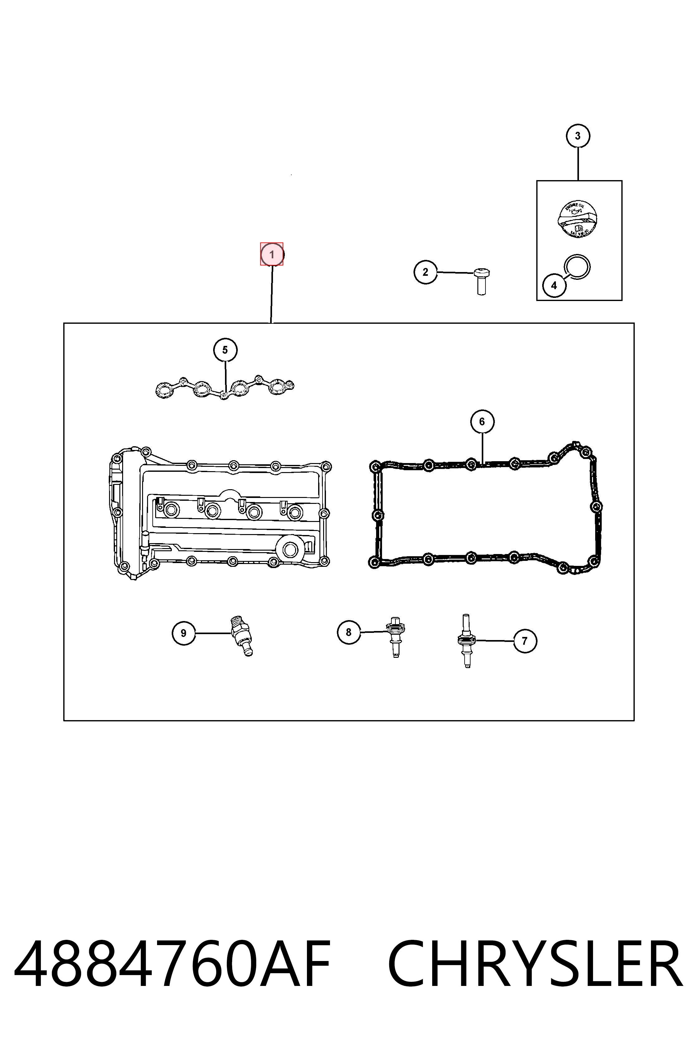 Comprar K04884760AF Fiat/Alfa/Lancia Tapa de balancines