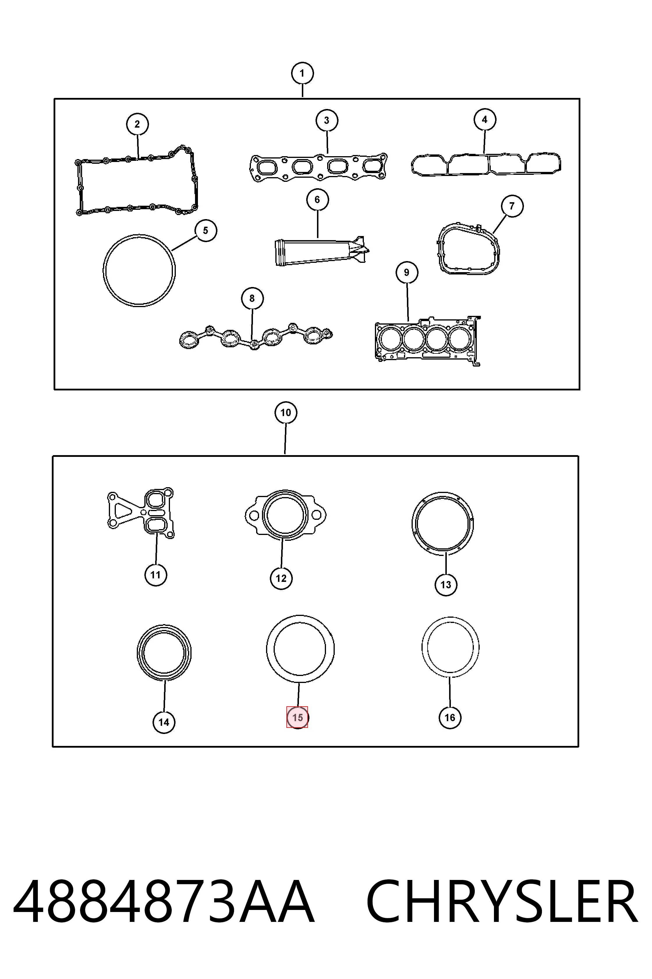 Comprar K04884873AA Fiat/Alfa/Lancia Anillo de estanqueidad del sistema de refrigeración