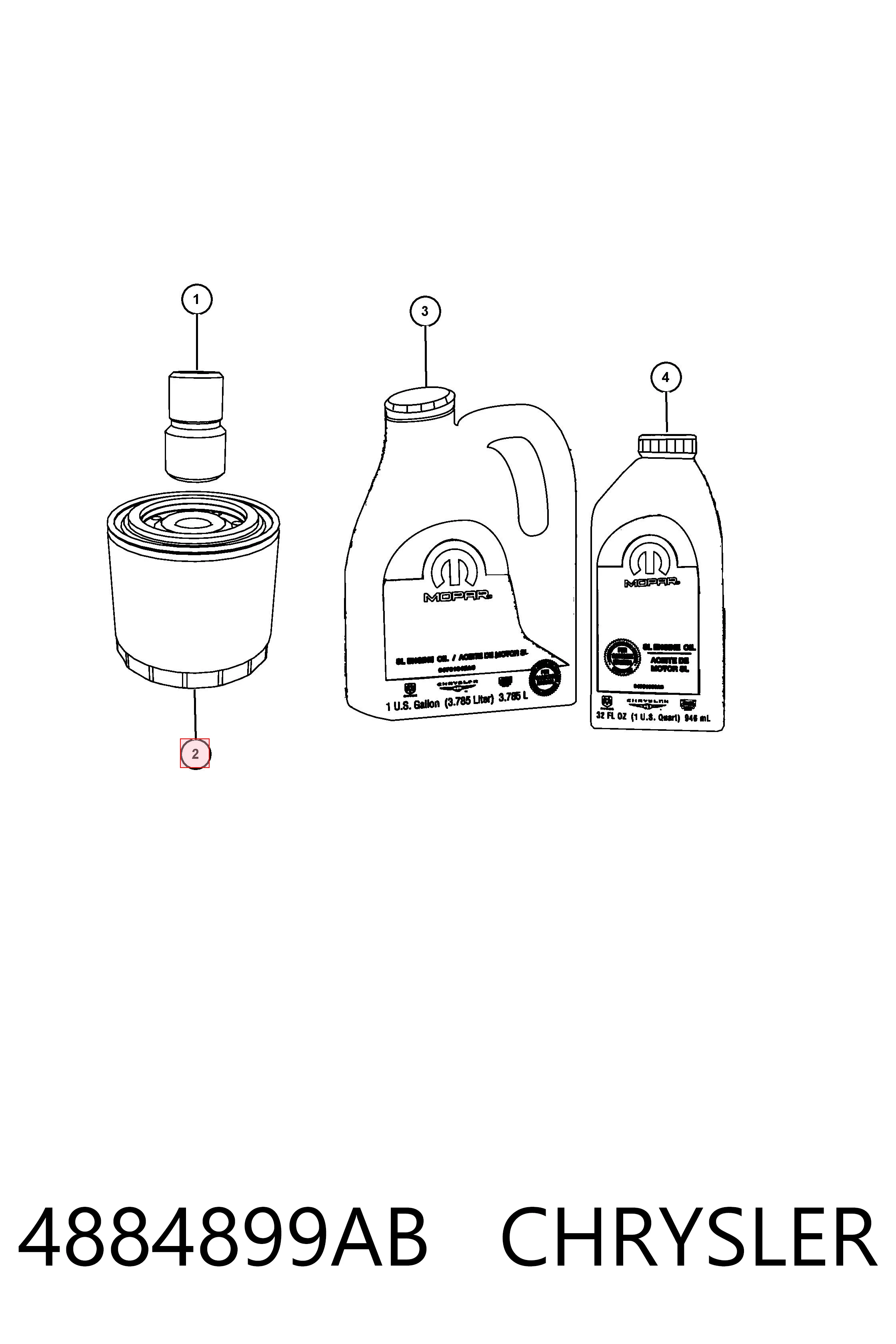4884899AB Chrysler Filtro aceite