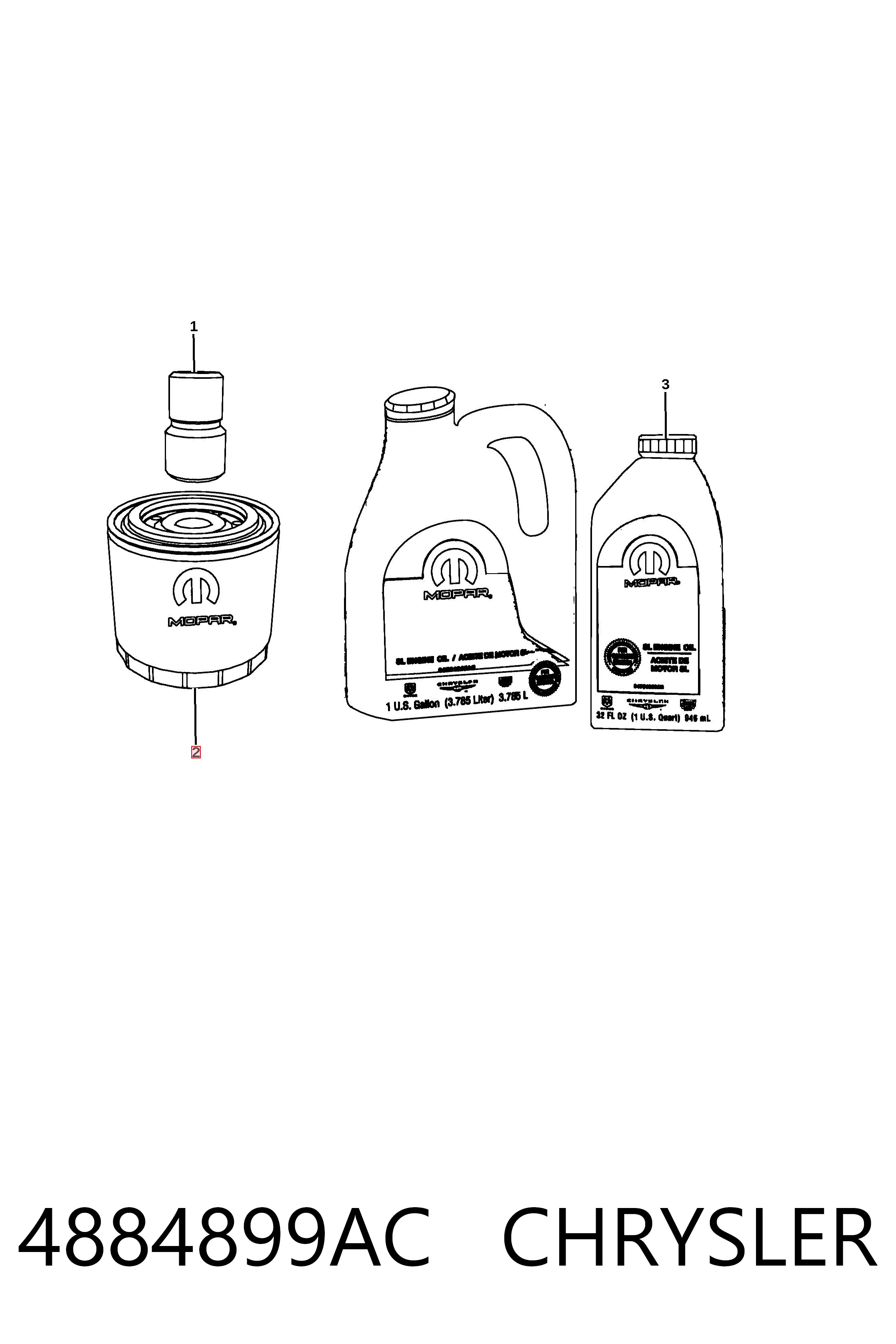 4884899AC Chrysler Filtro aceite